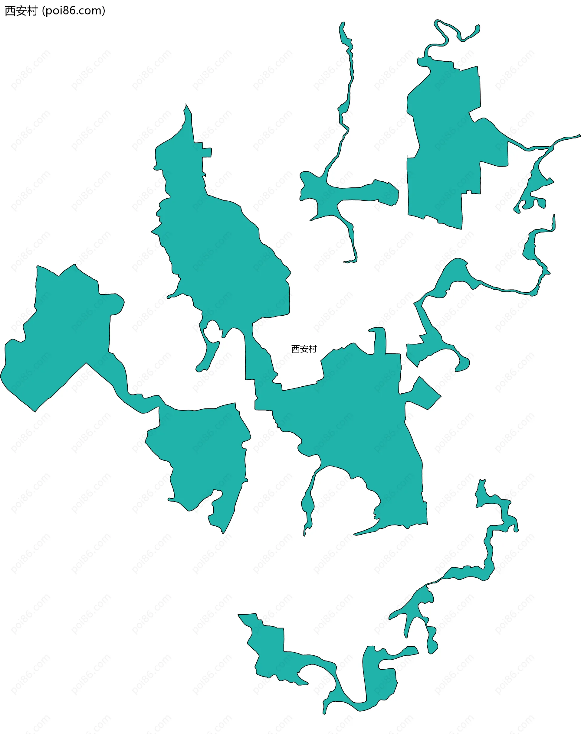 西安村边界地图