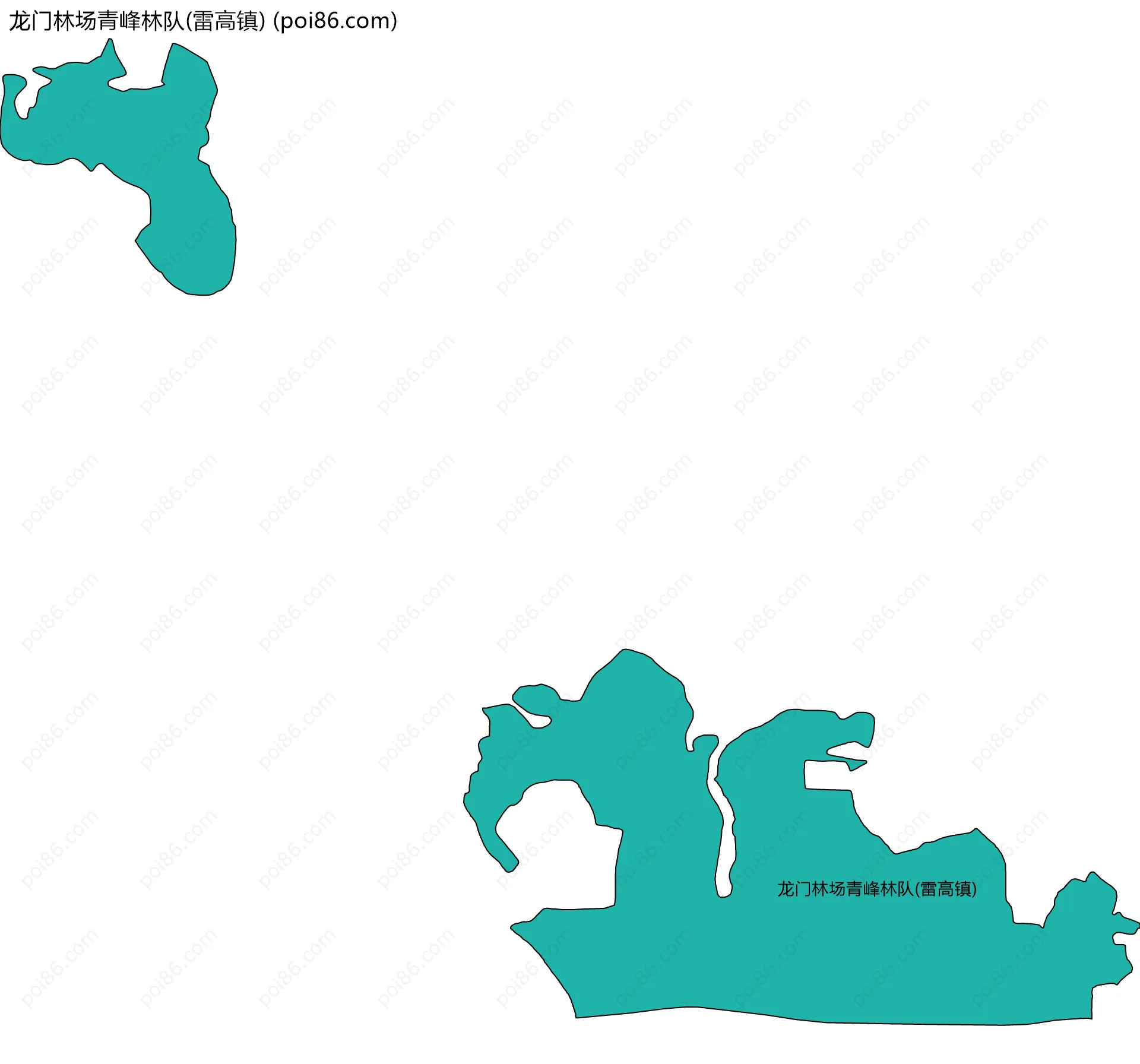 龙门林场青峰林队(雷高镇)边界地图