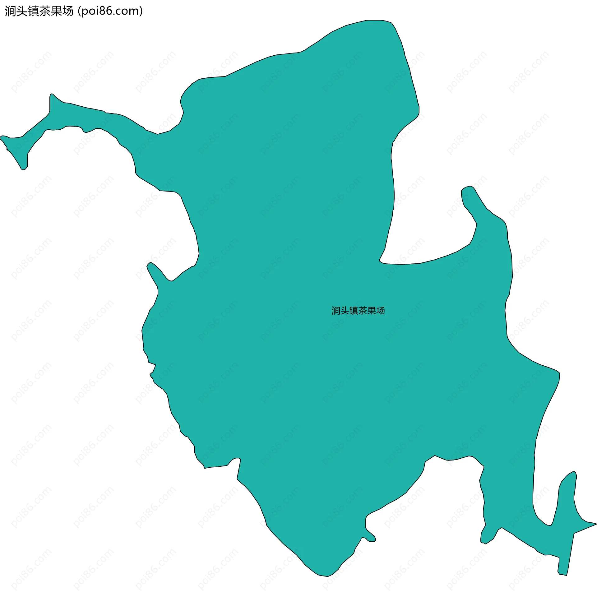 涧头镇茶果场边界地图