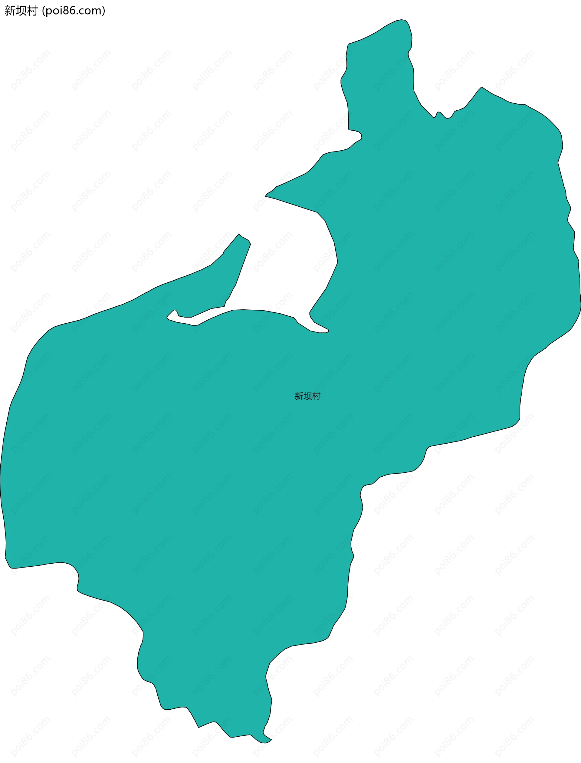 新坝村边界地图