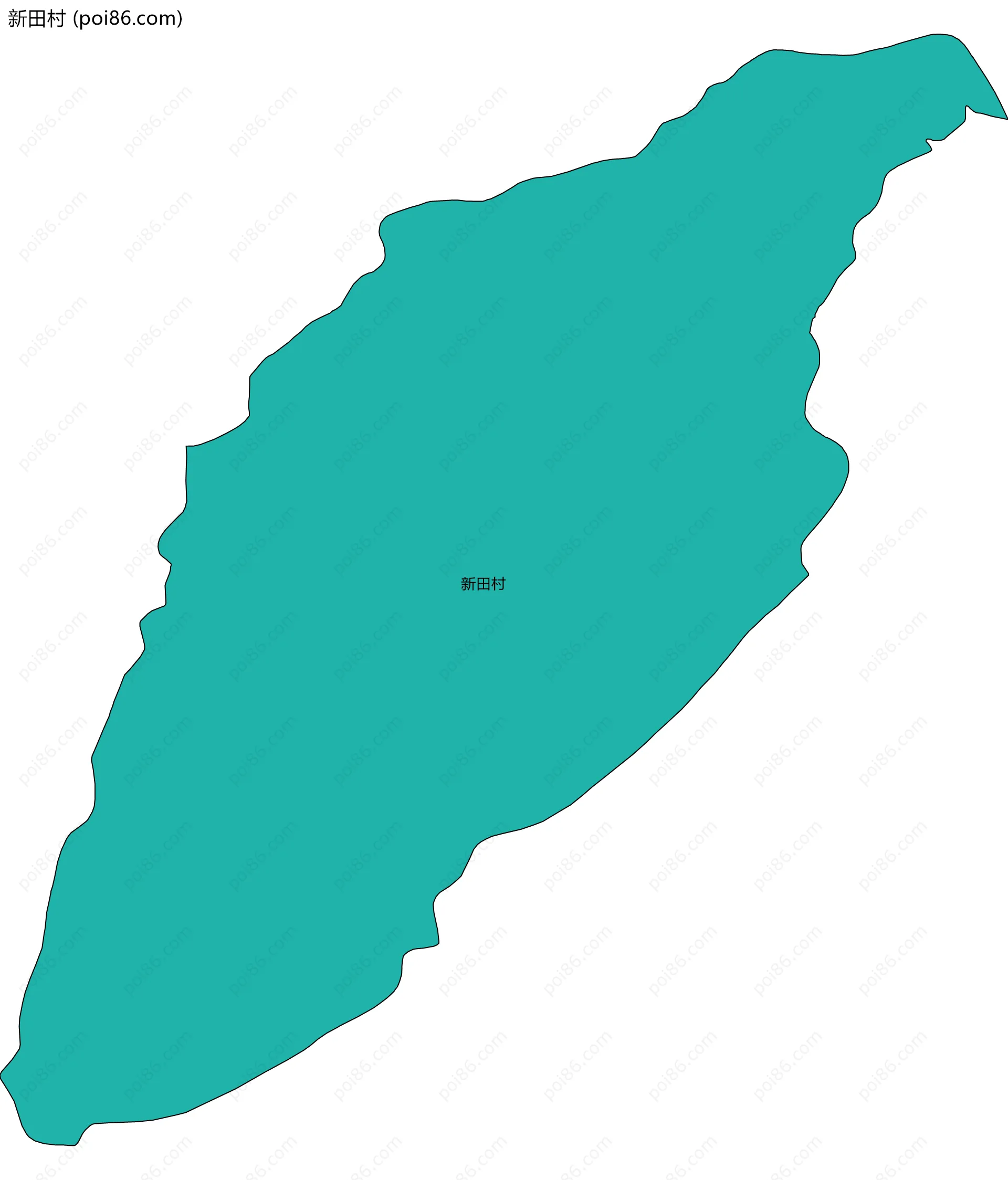 新田村边界地图