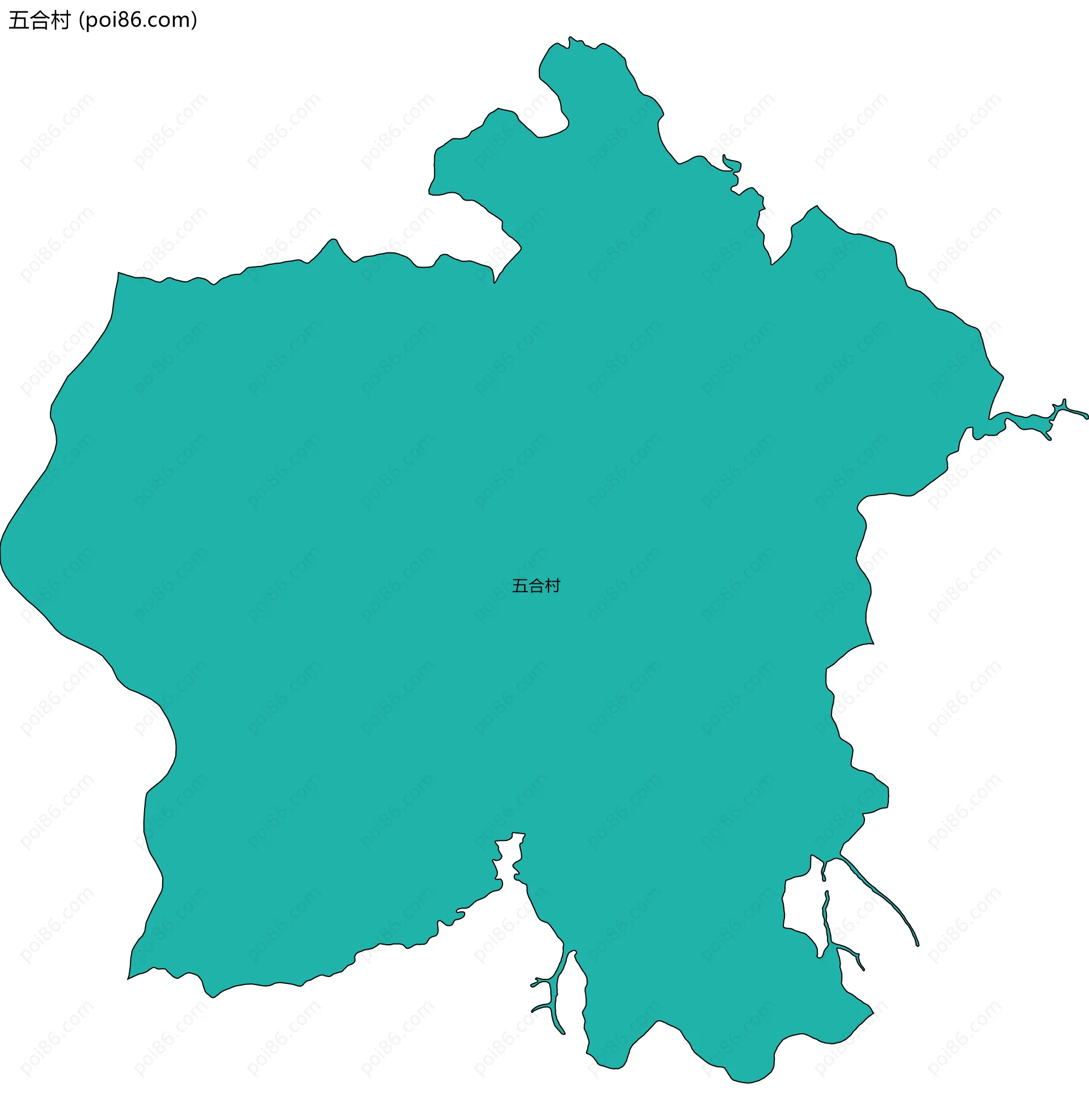 五合村边界地图
