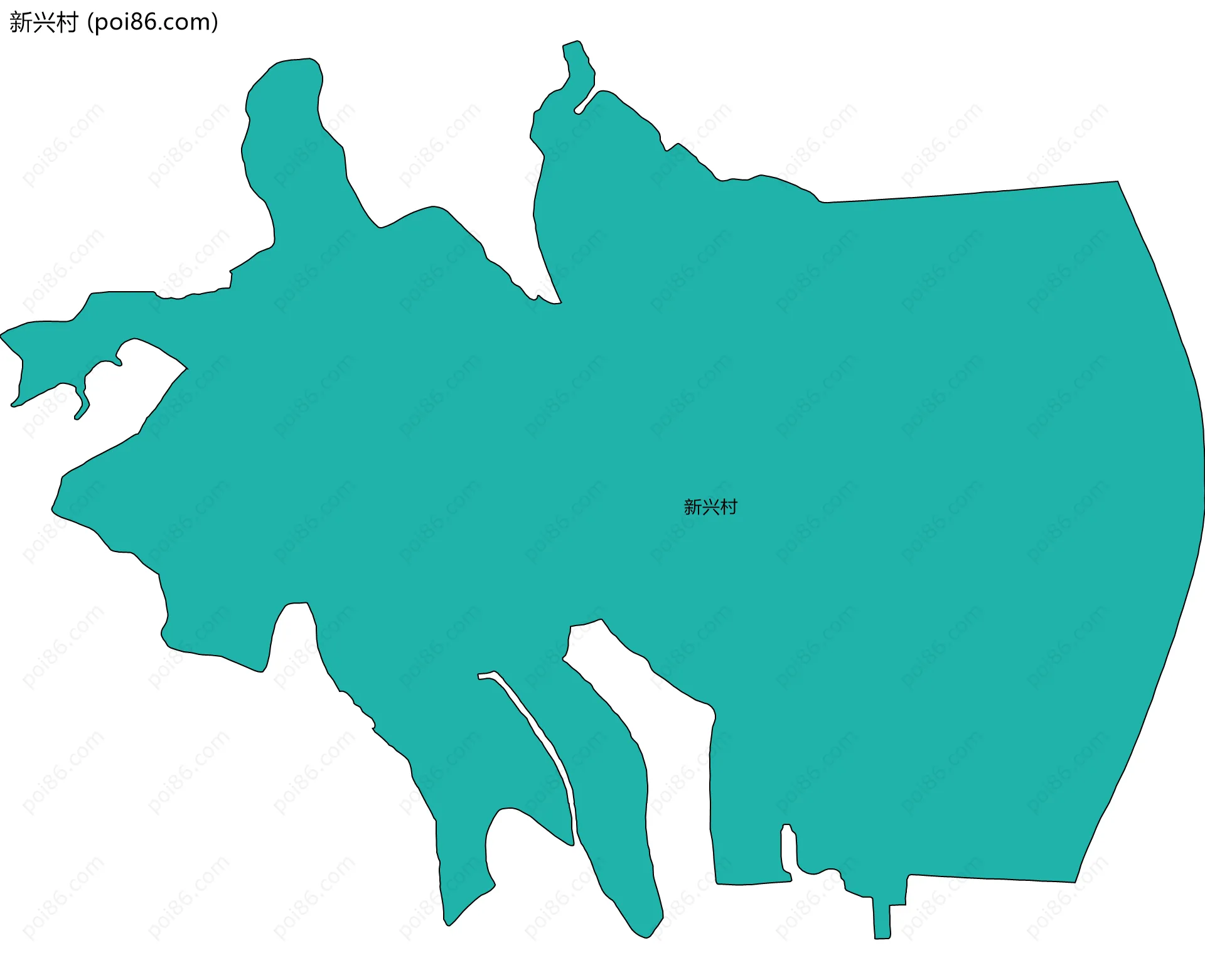 新兴村边界地图