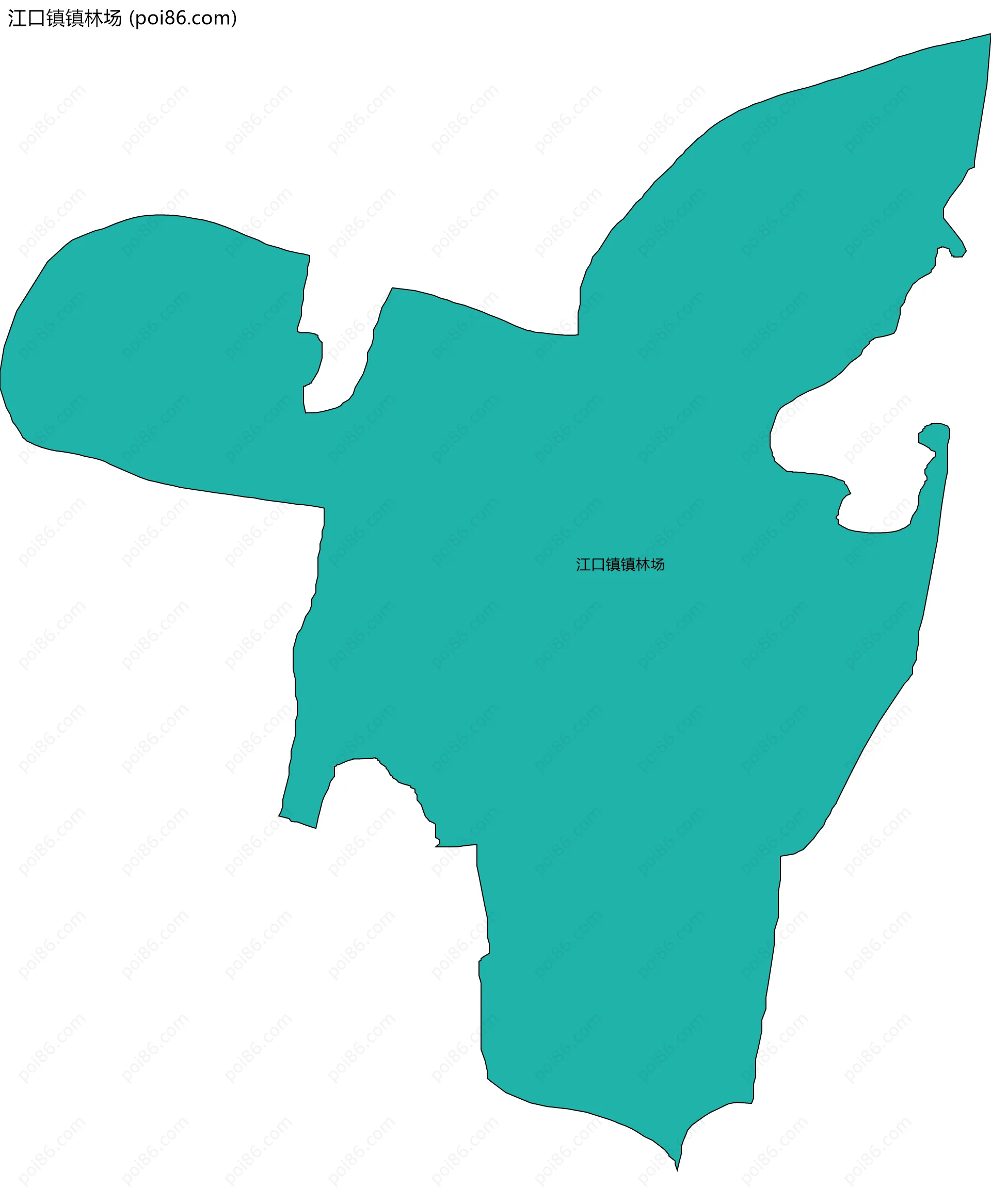 江口镇镇林场边界地图
