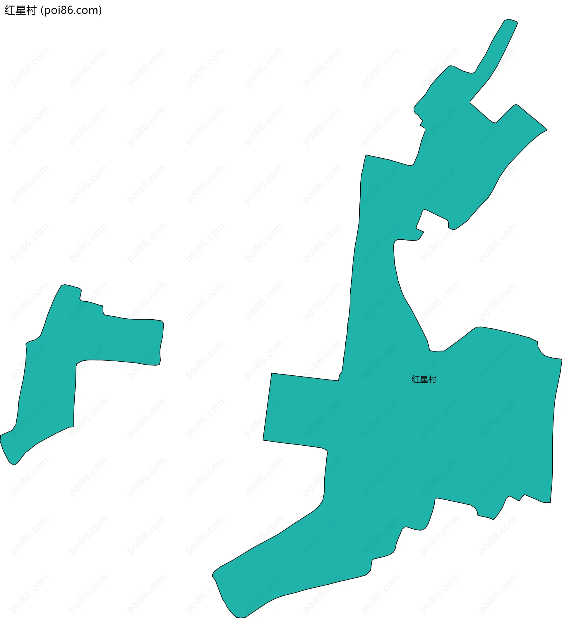 红星村边界地图