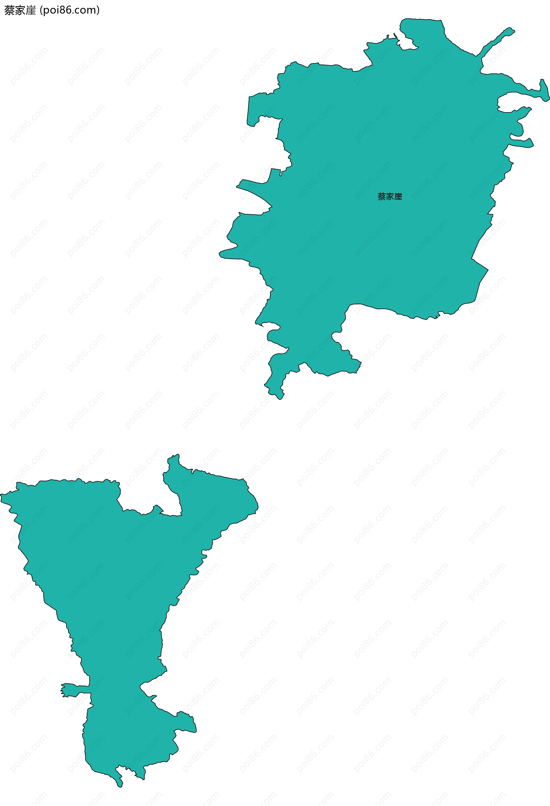 蔡家崖边界地图