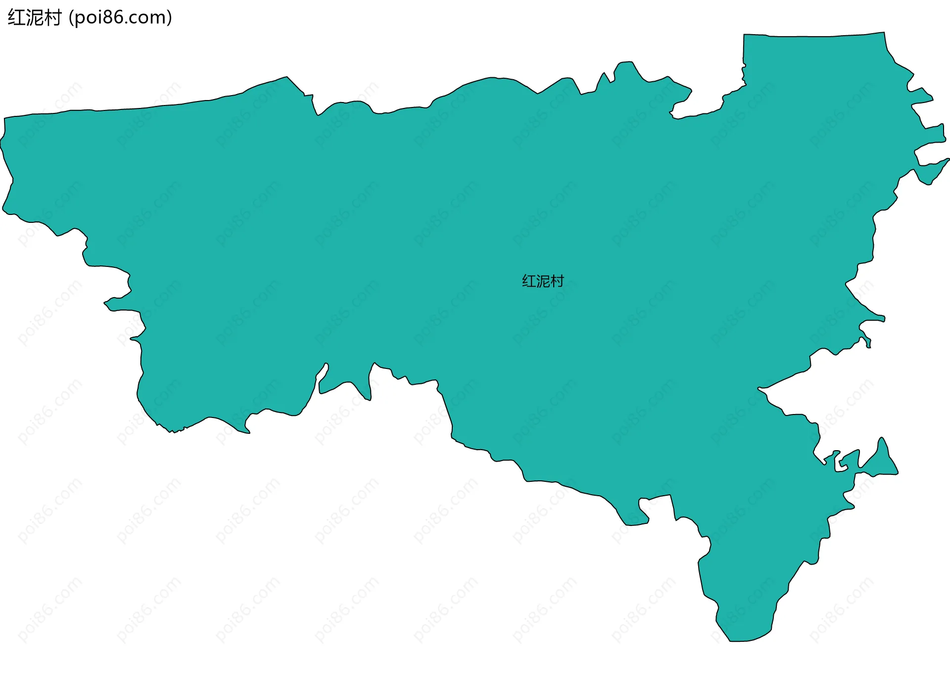 红泥村边界地图
