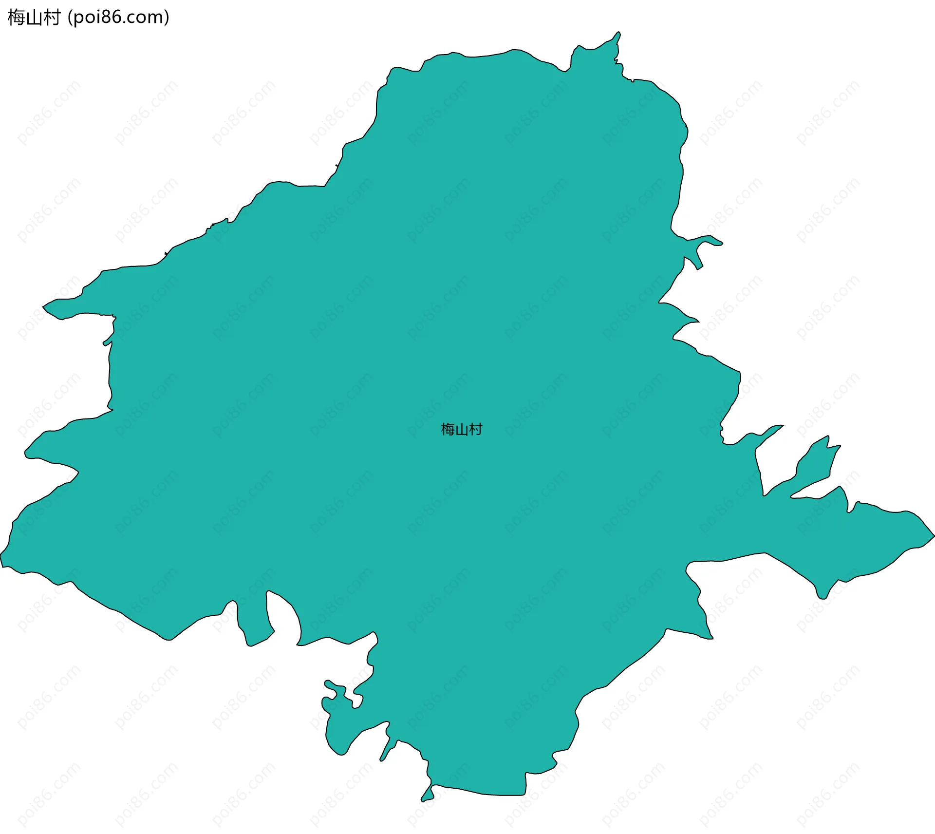 梅山村边界地图