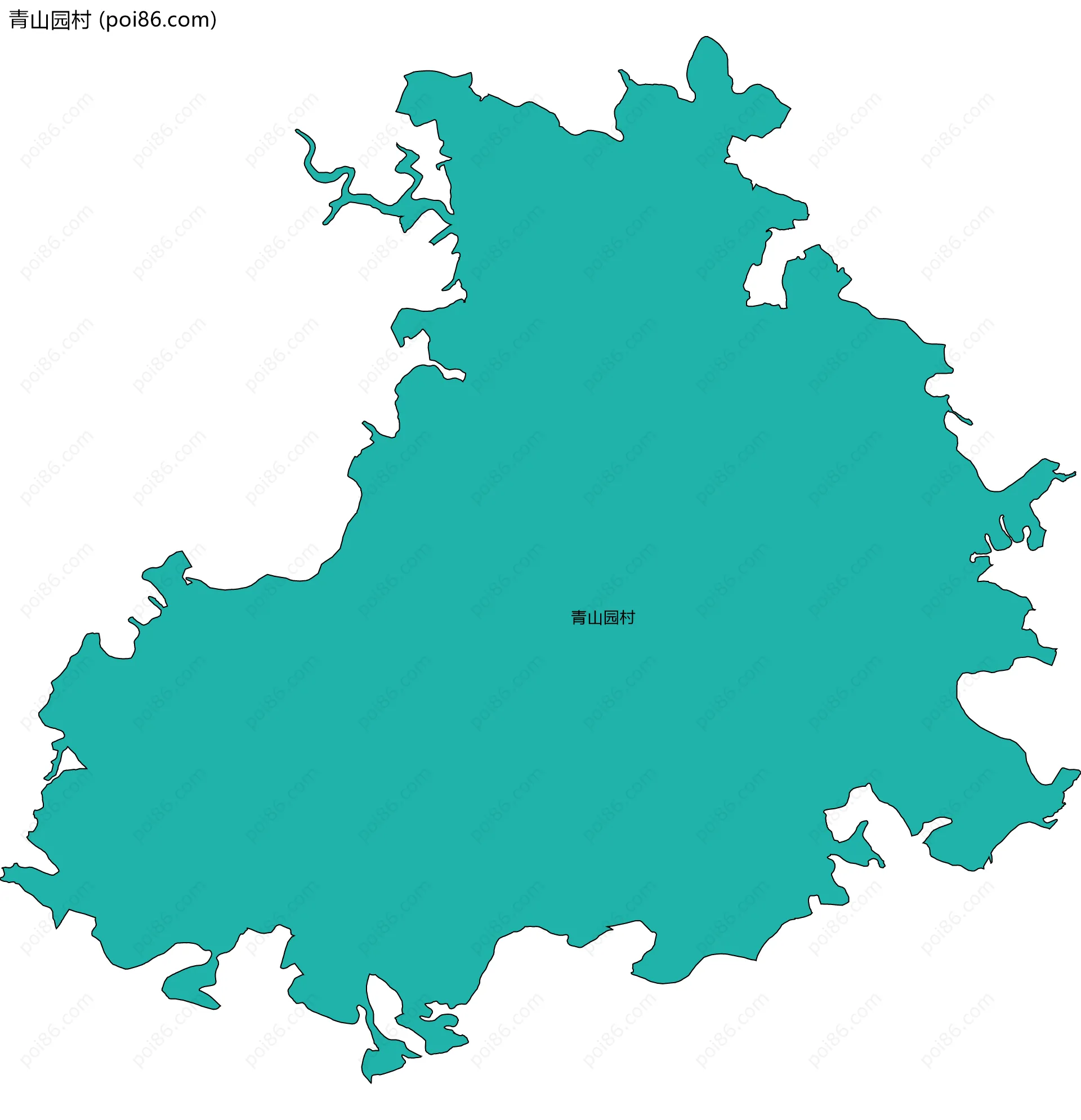 青山园村边界地图