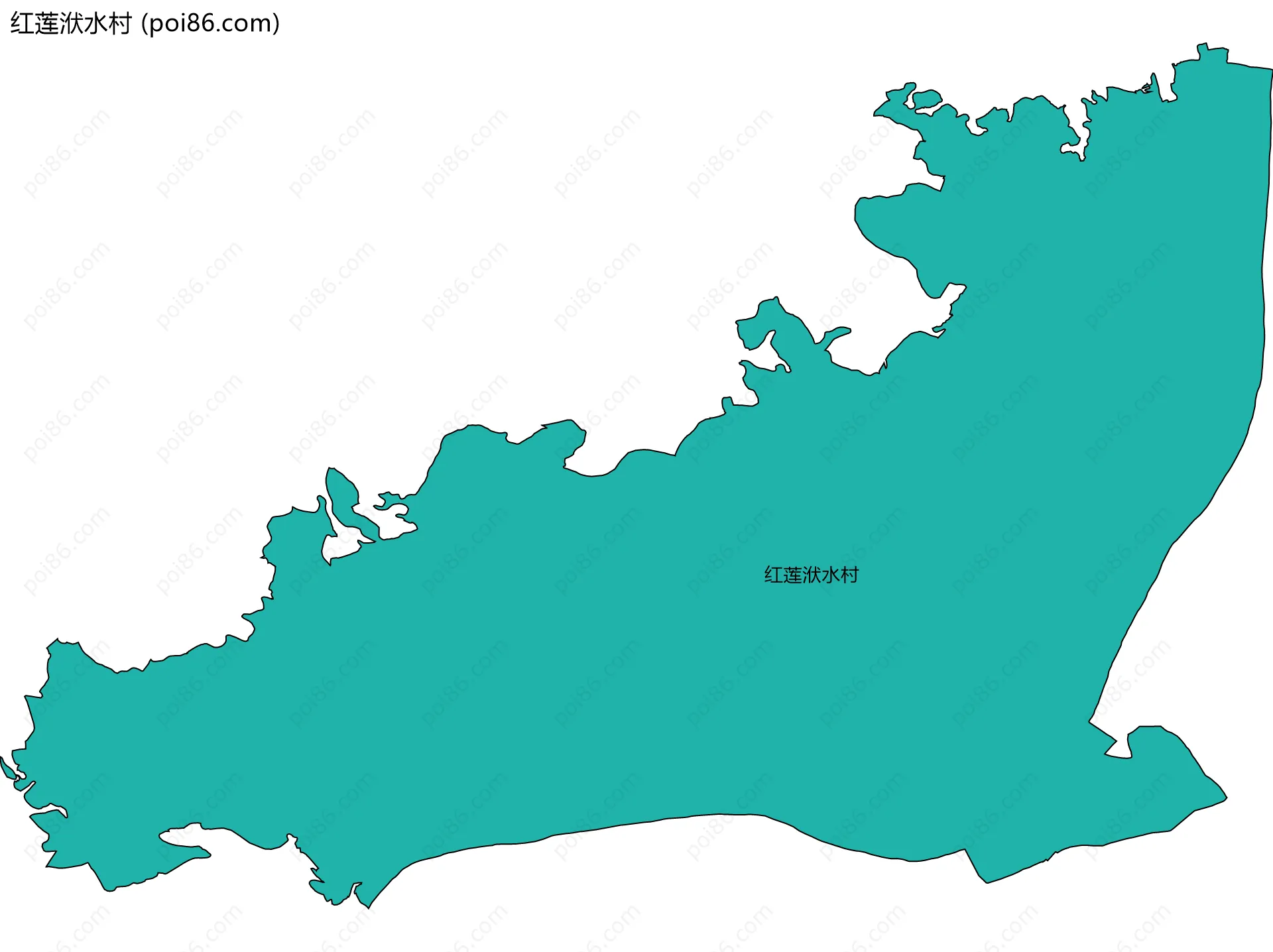 红莲洑水村边界地图