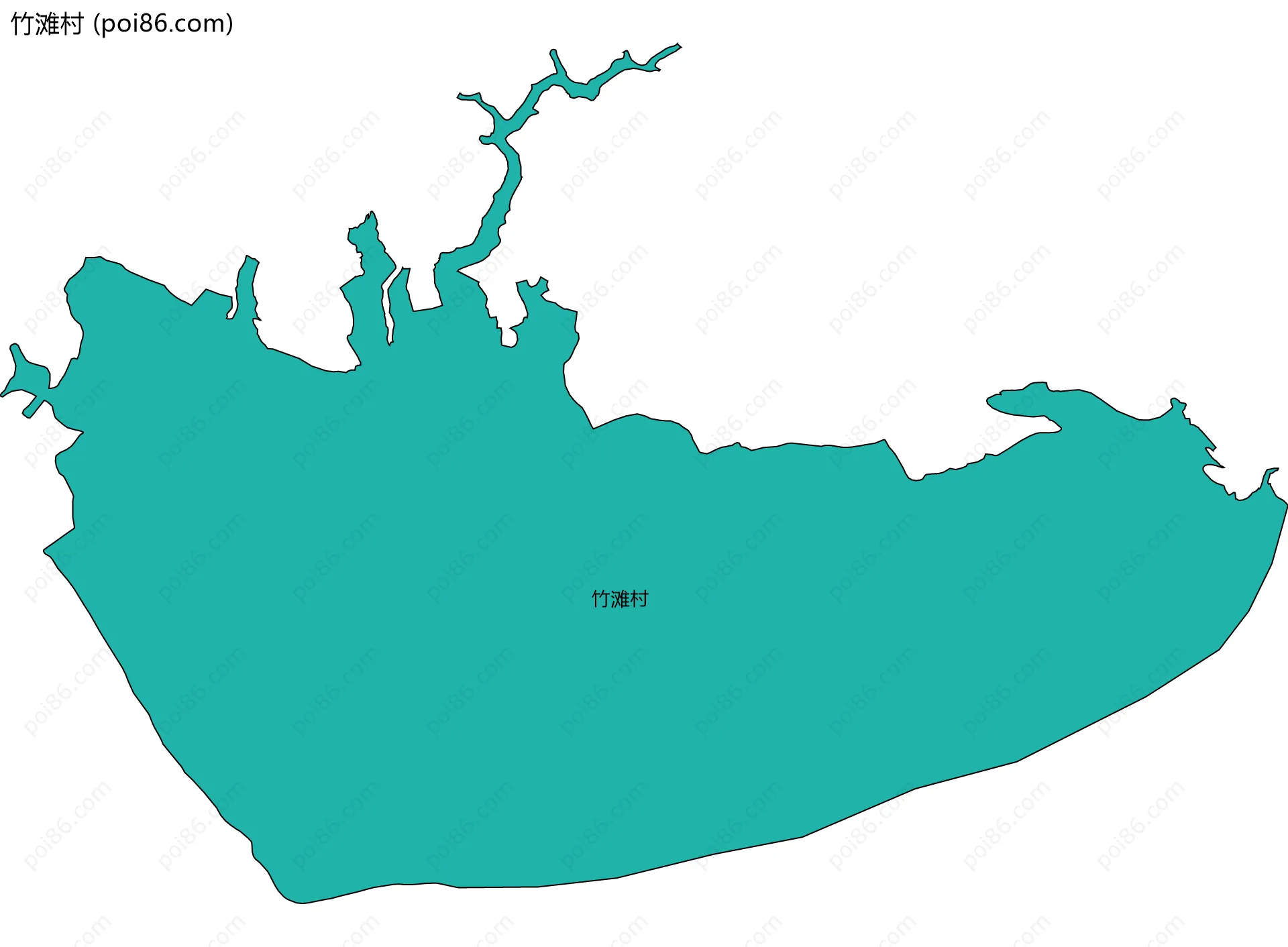 竹滩村边界地图