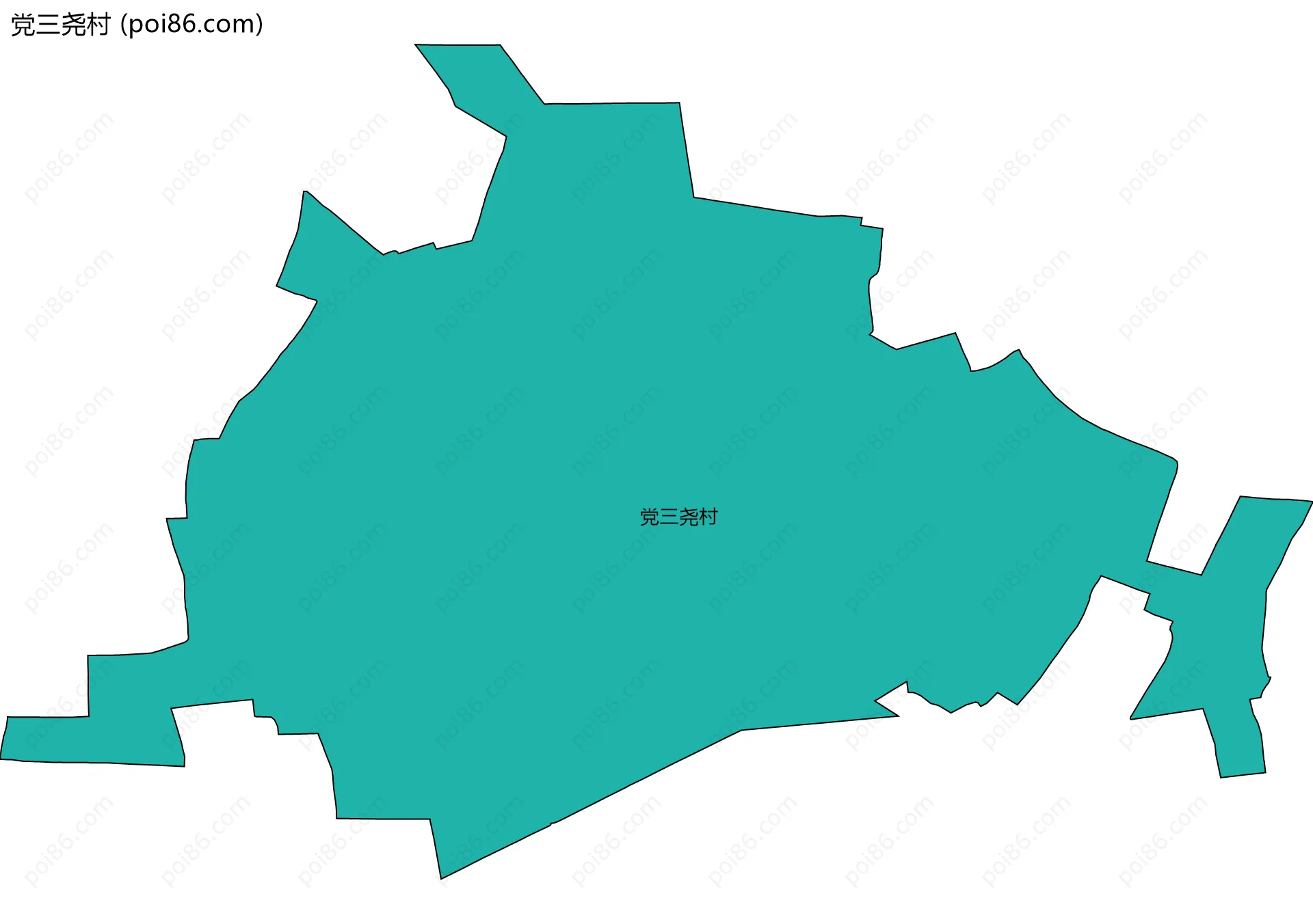 党三尧村边界地图