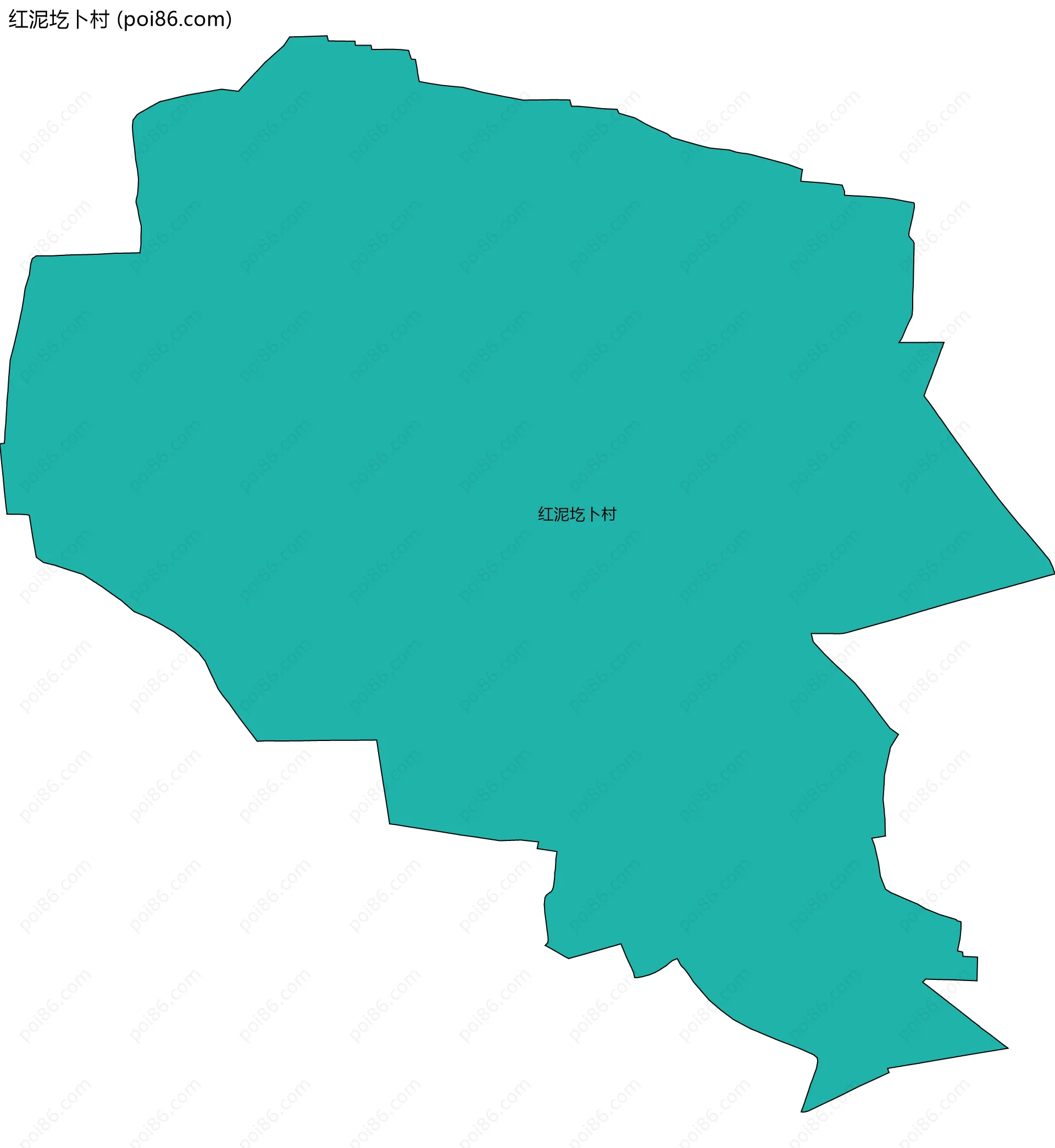 红泥圪卜村边界地图