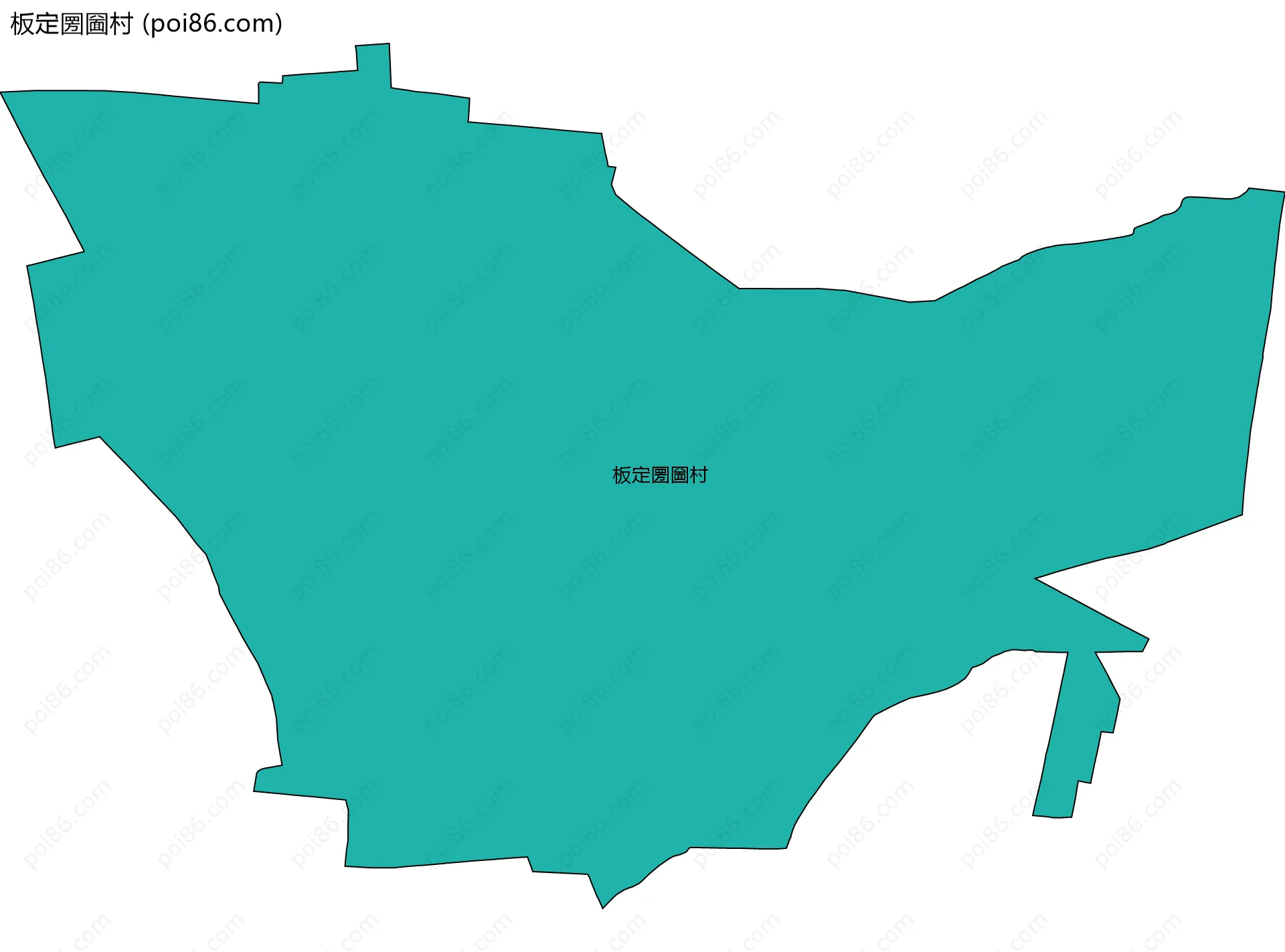 板定圐圙村边界地图