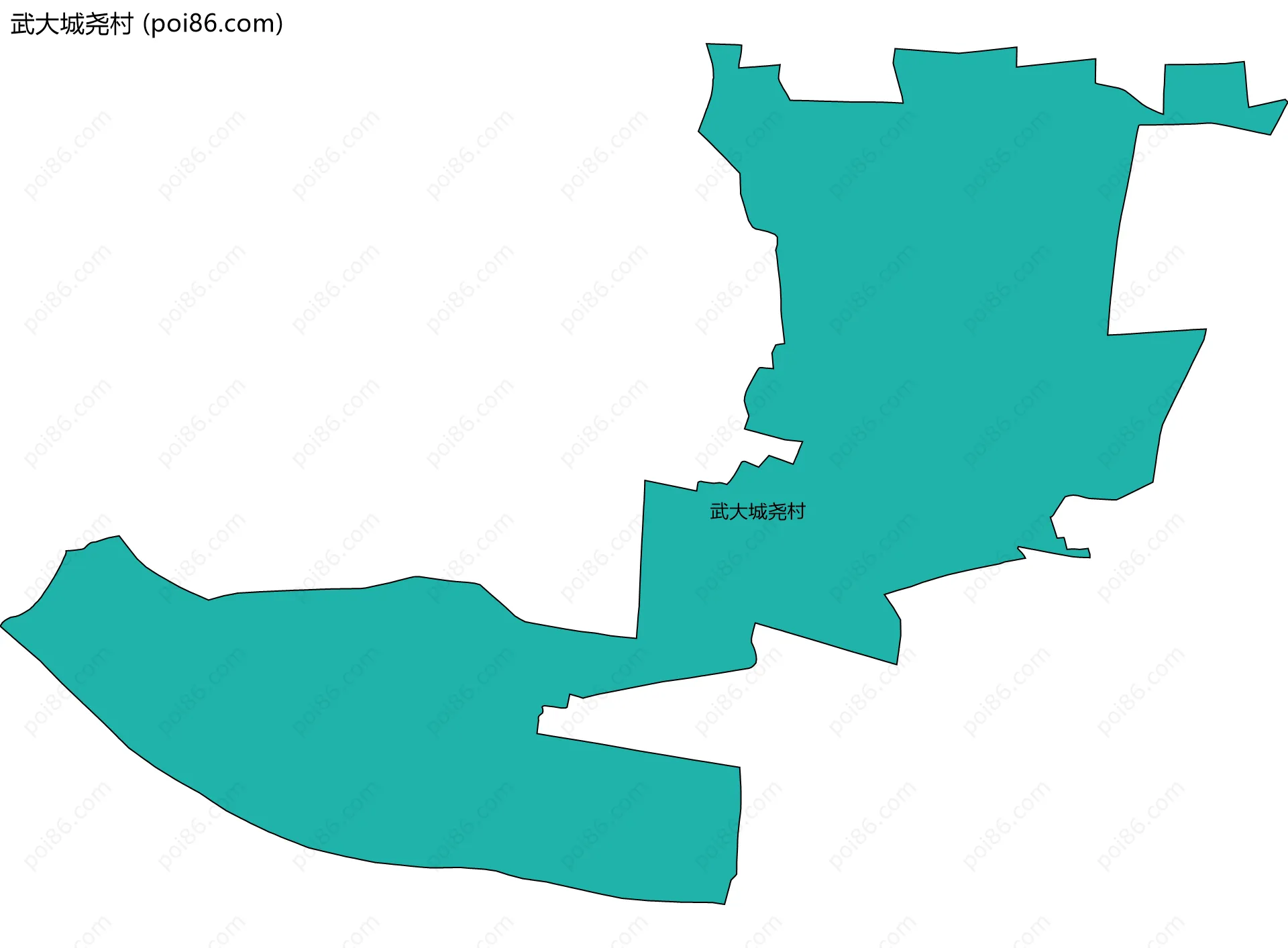 武大城尧村边界地图