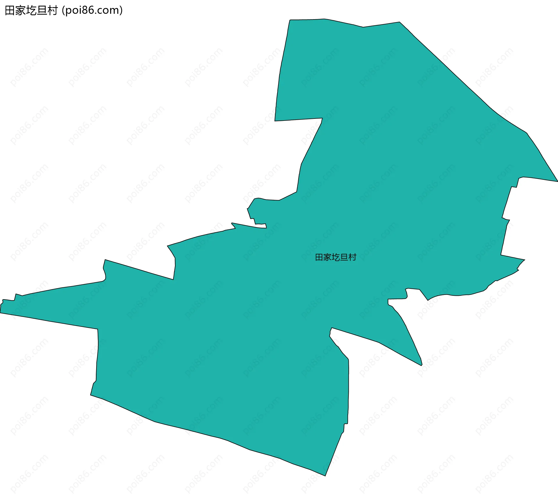 田家圪旦村边界地图