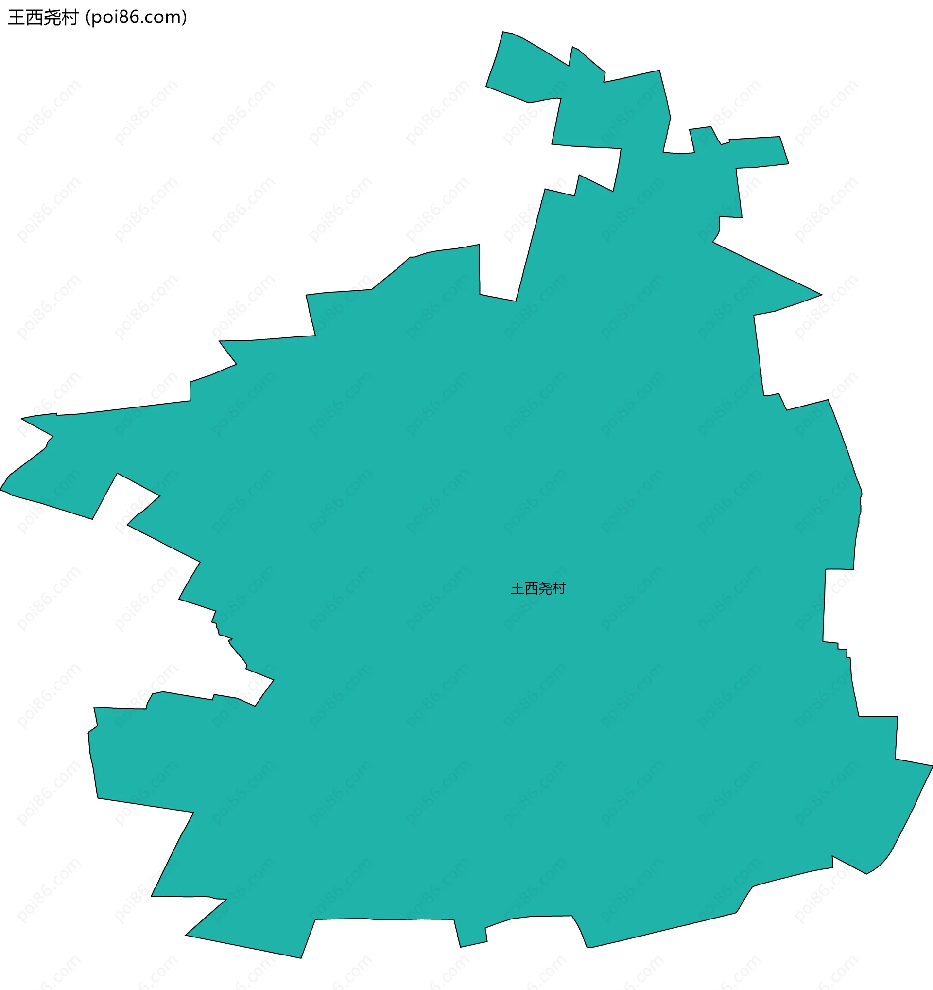 王西尧村边界地图