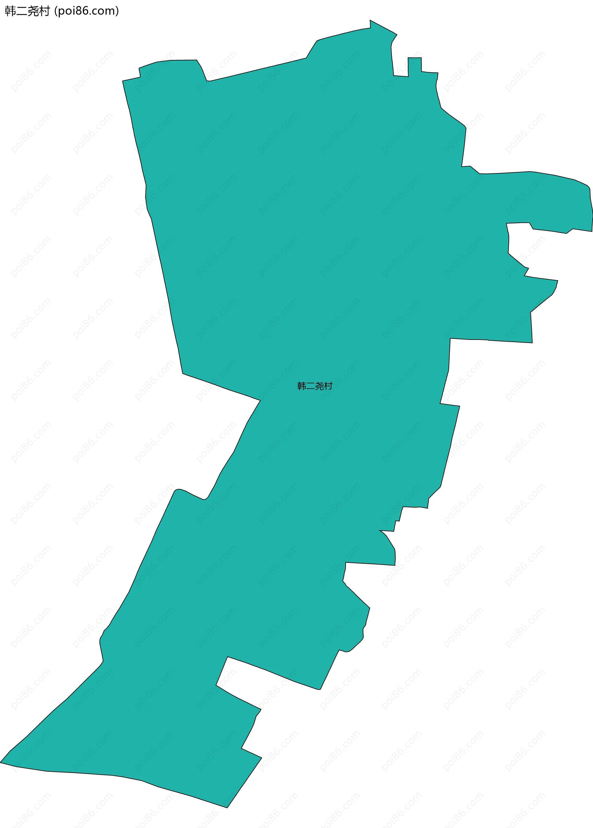 韩二尧村边界地图