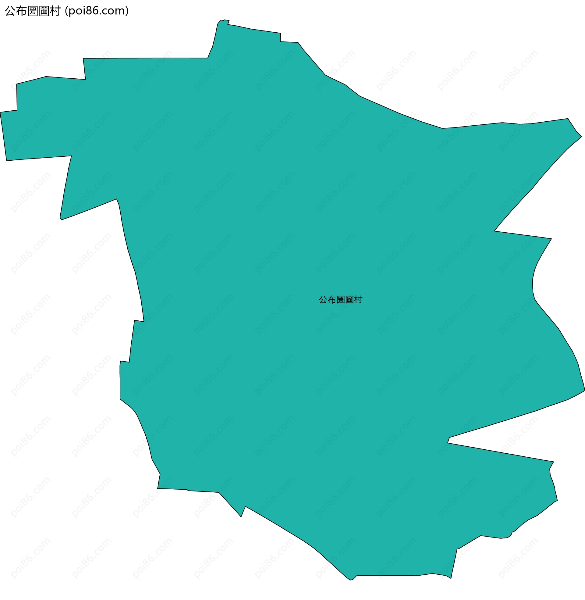 公布圐圙村边界地图