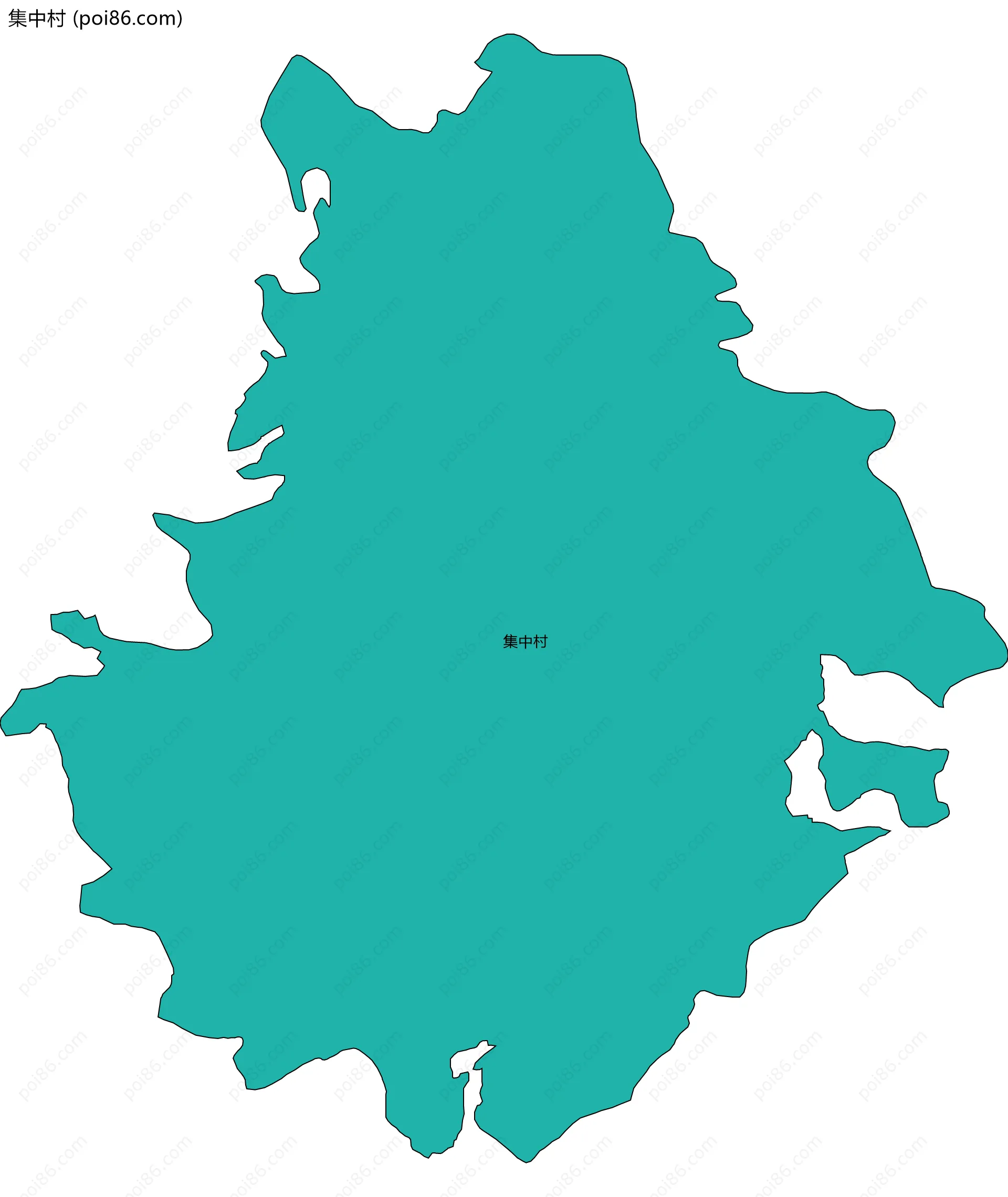 集中村边界地图