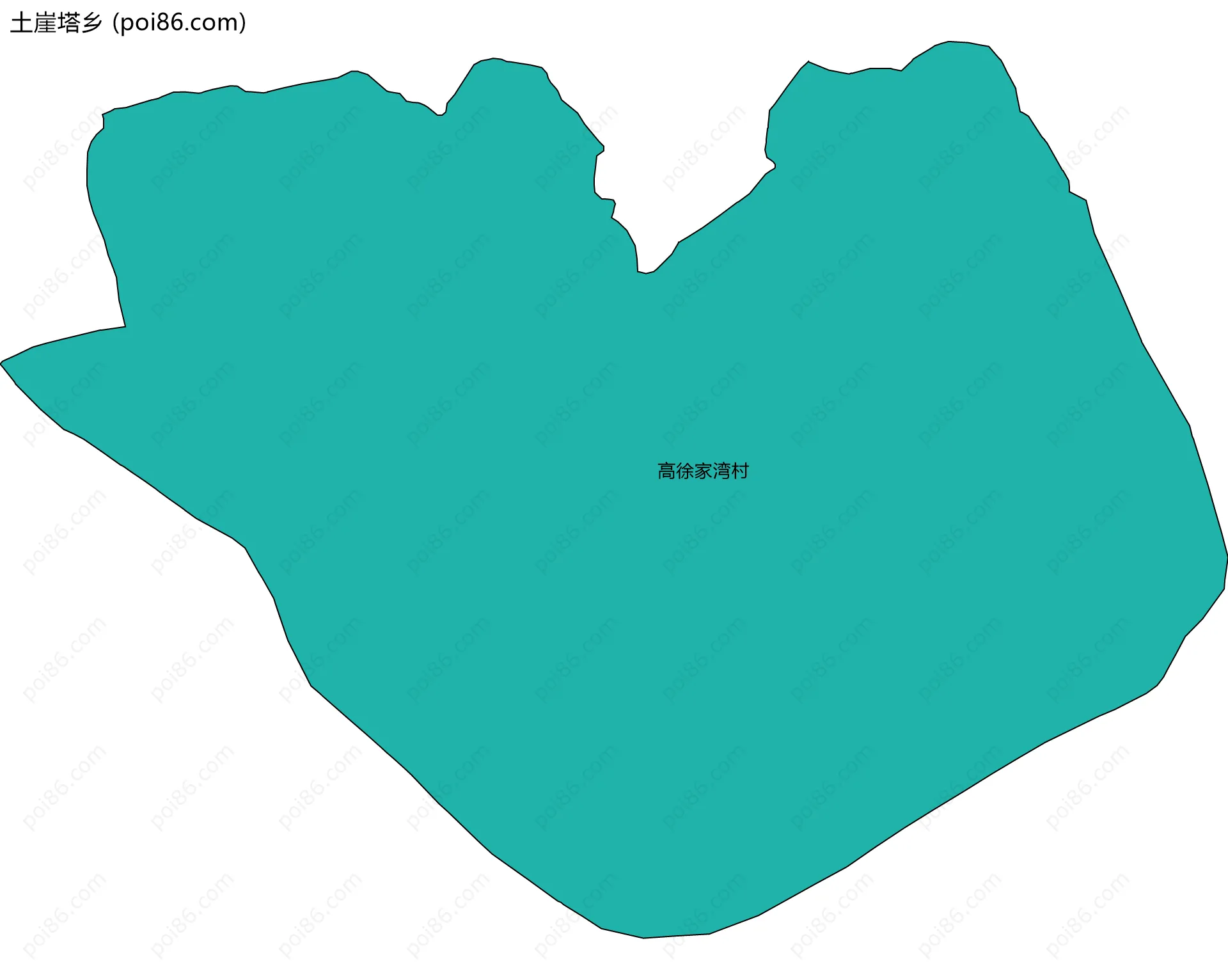 土崖塔乡边界地图(五级行政区划)