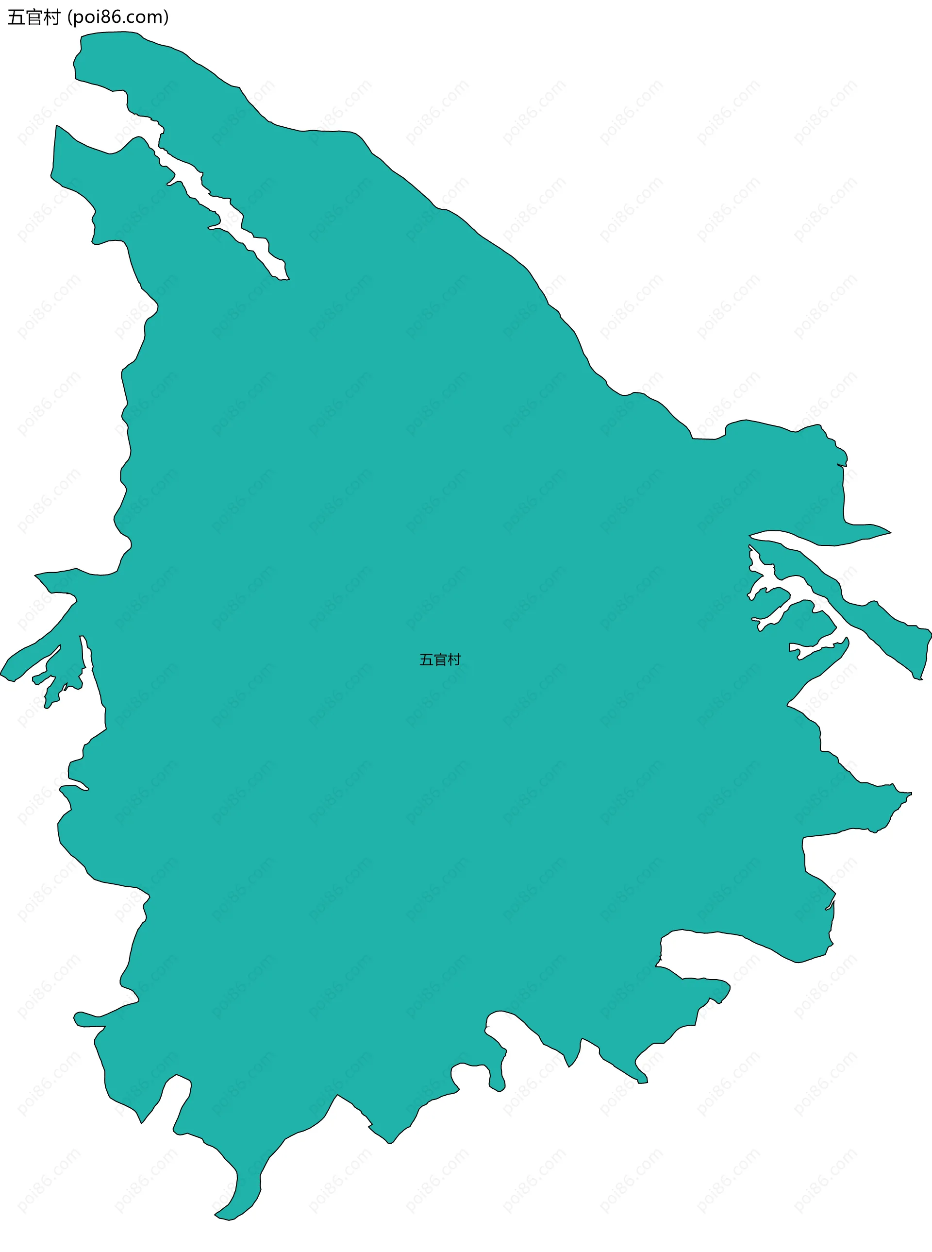 五官村边界地图