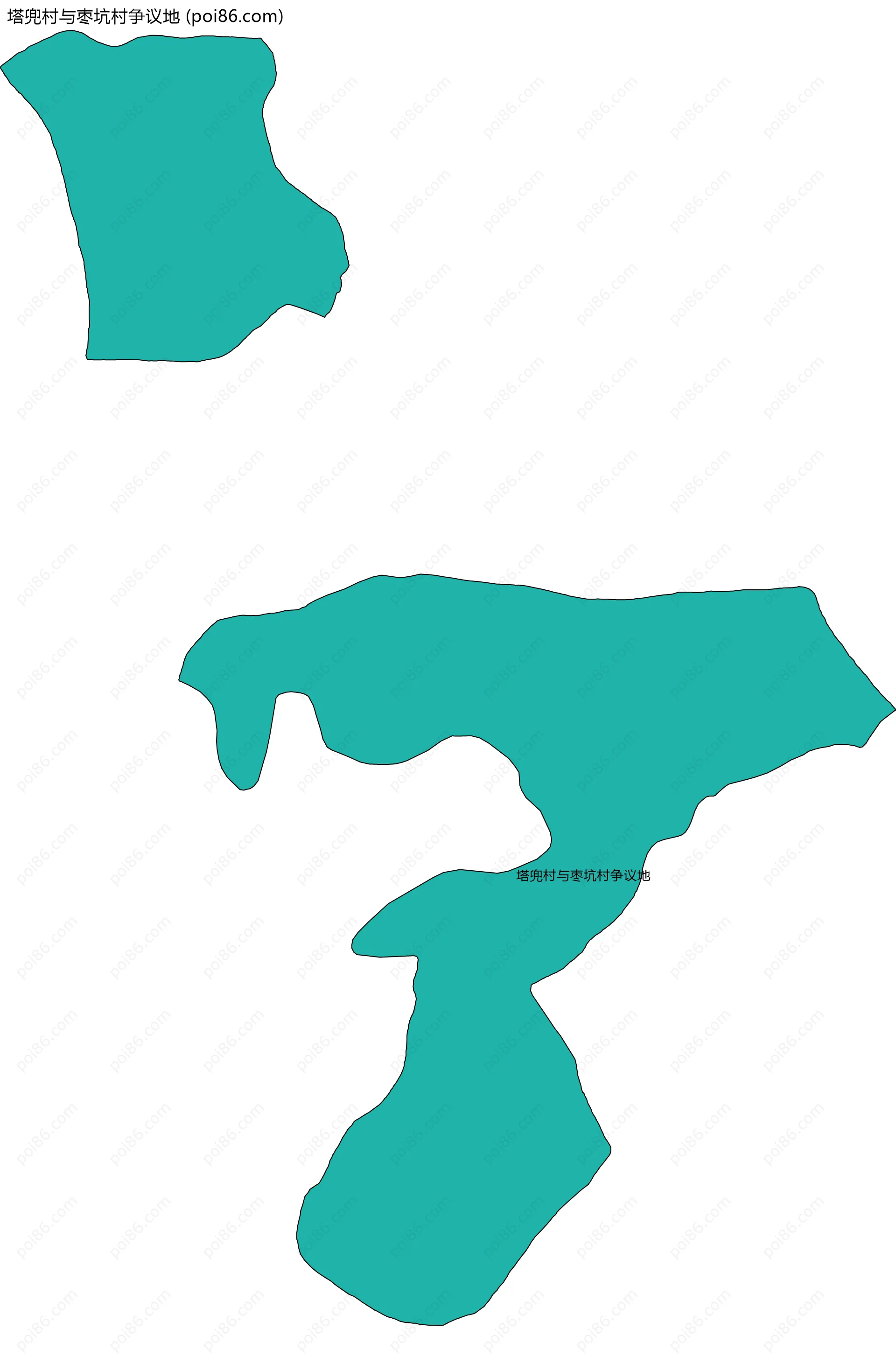 塔兜村与枣坑村争议地边界地图