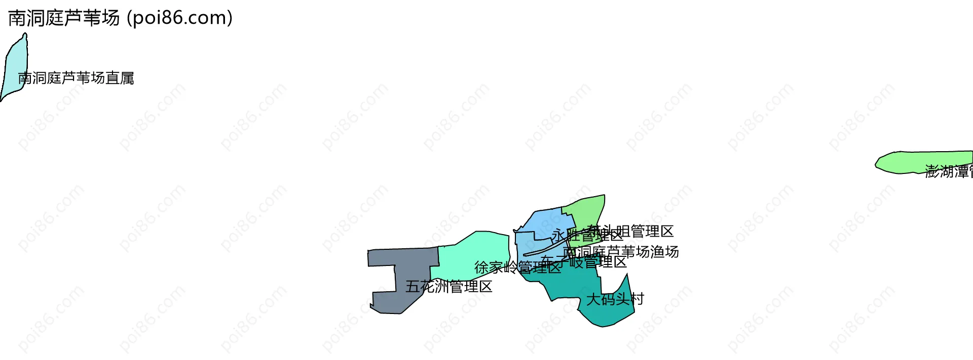 南洞庭芦苇场边界地图(五级行政区划)