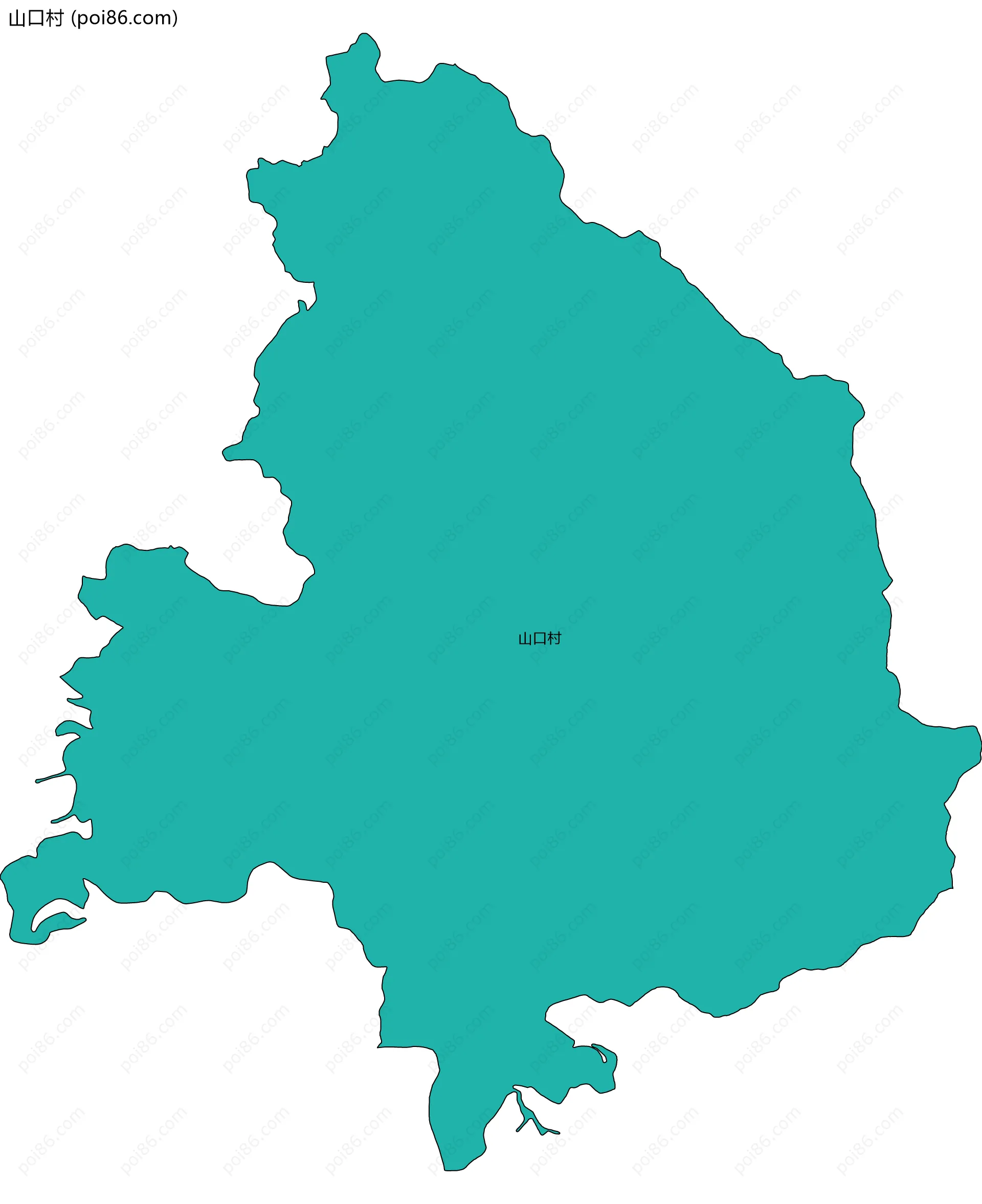 山口村边界地图