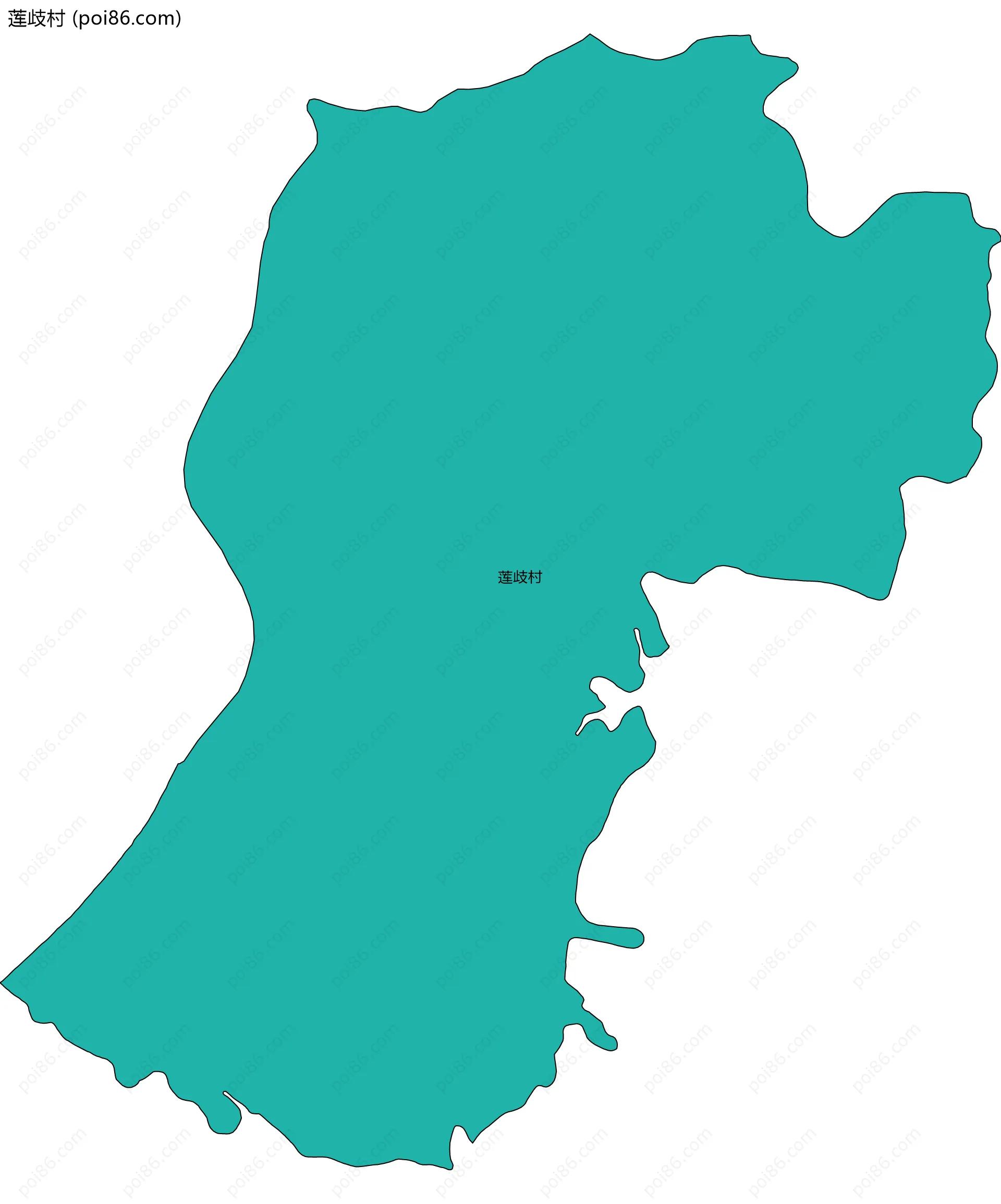 莲歧村边界地图