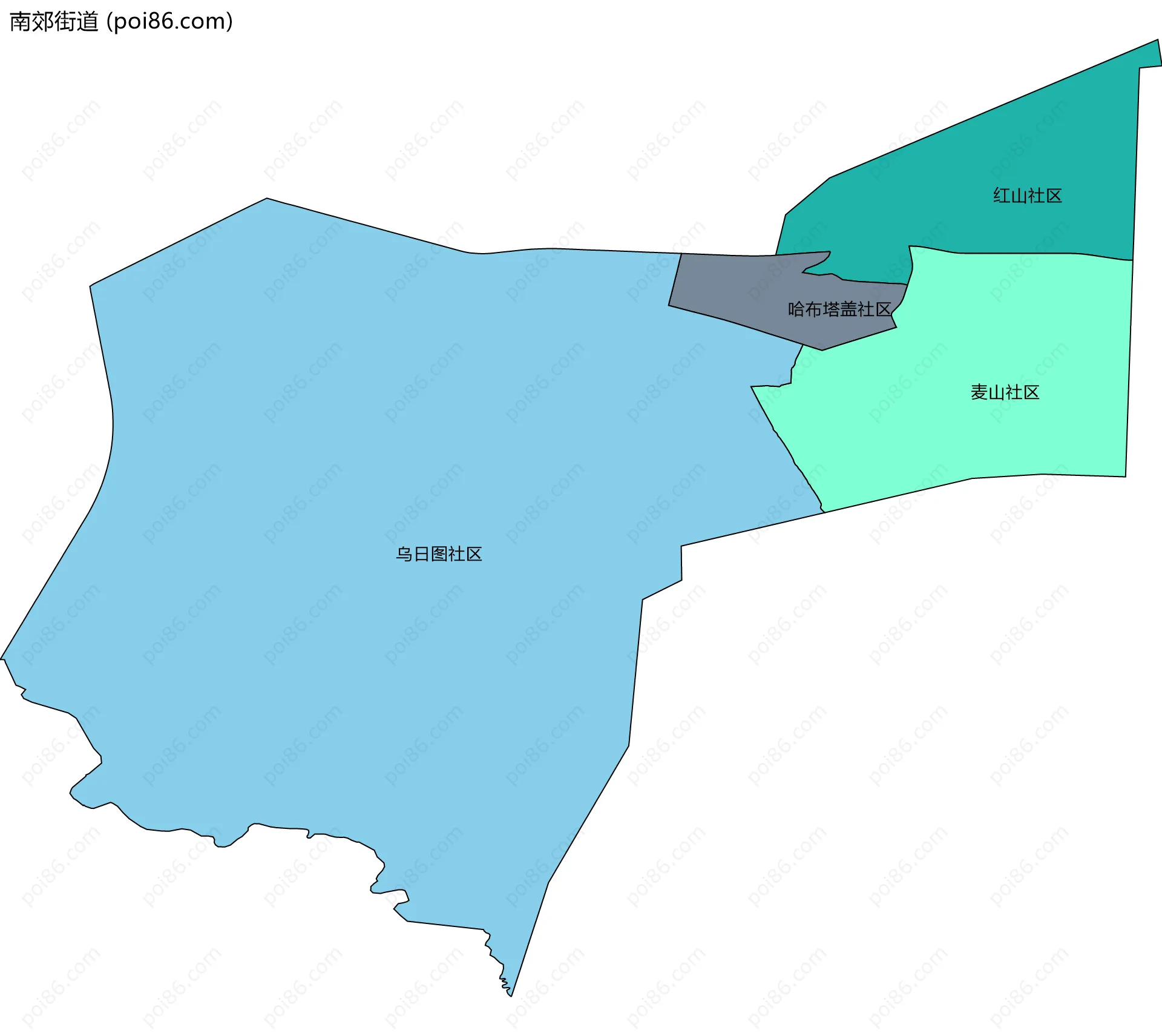 南郊街道边界地图(五级行政区划)