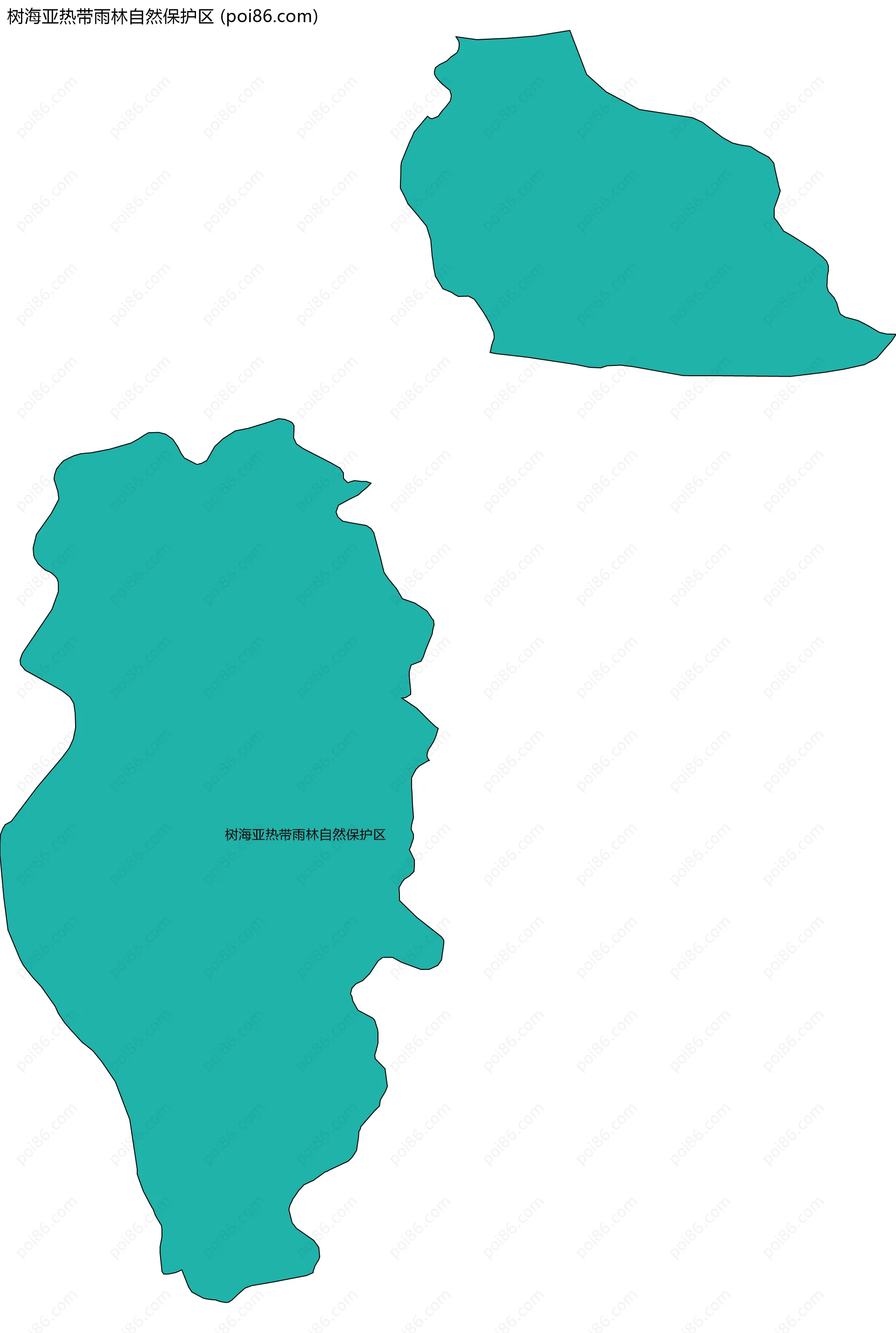 树海亚热带雨林自然保护区边界地图