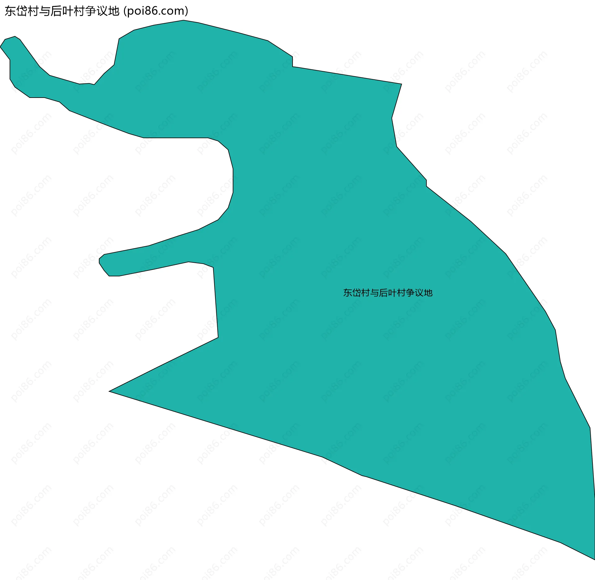 东岱村与后叶村争议地边界地图
