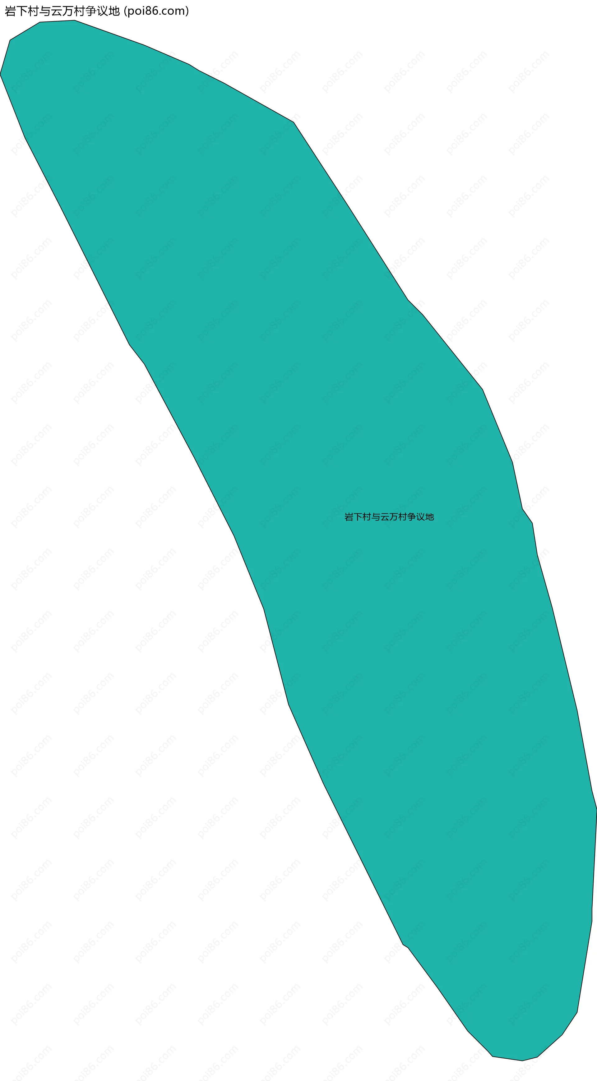 岩下村与云万村争议地边界地图