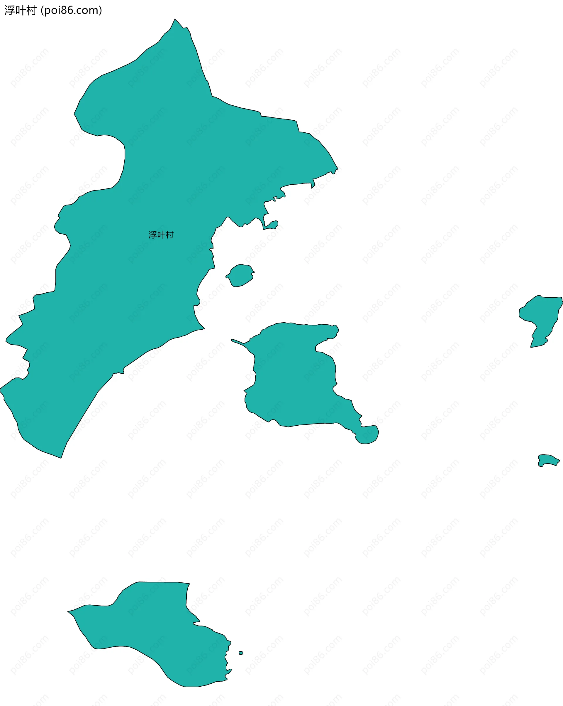 浮叶村边界地图