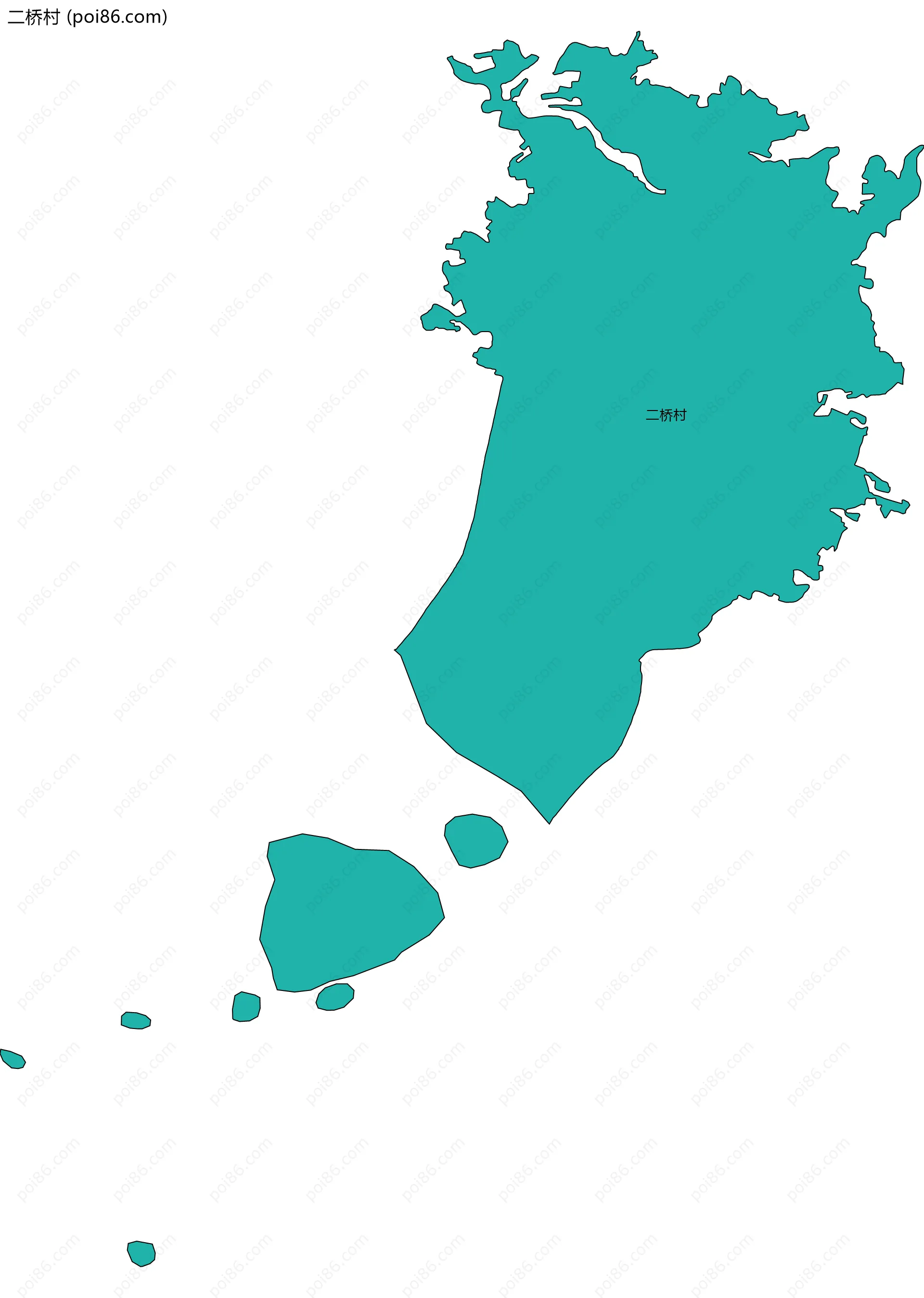 二桥村边界地图