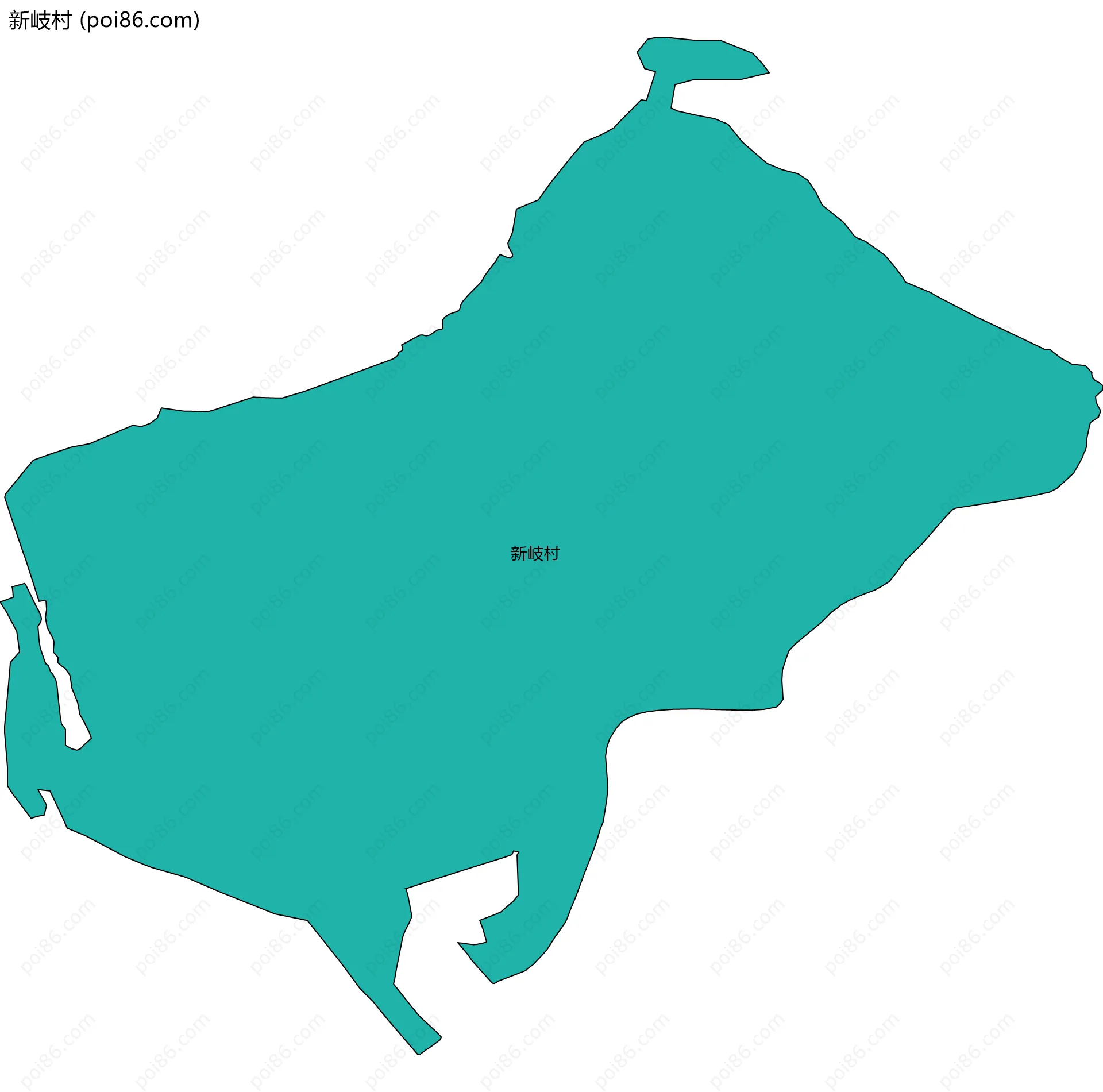 新岐村边界地图