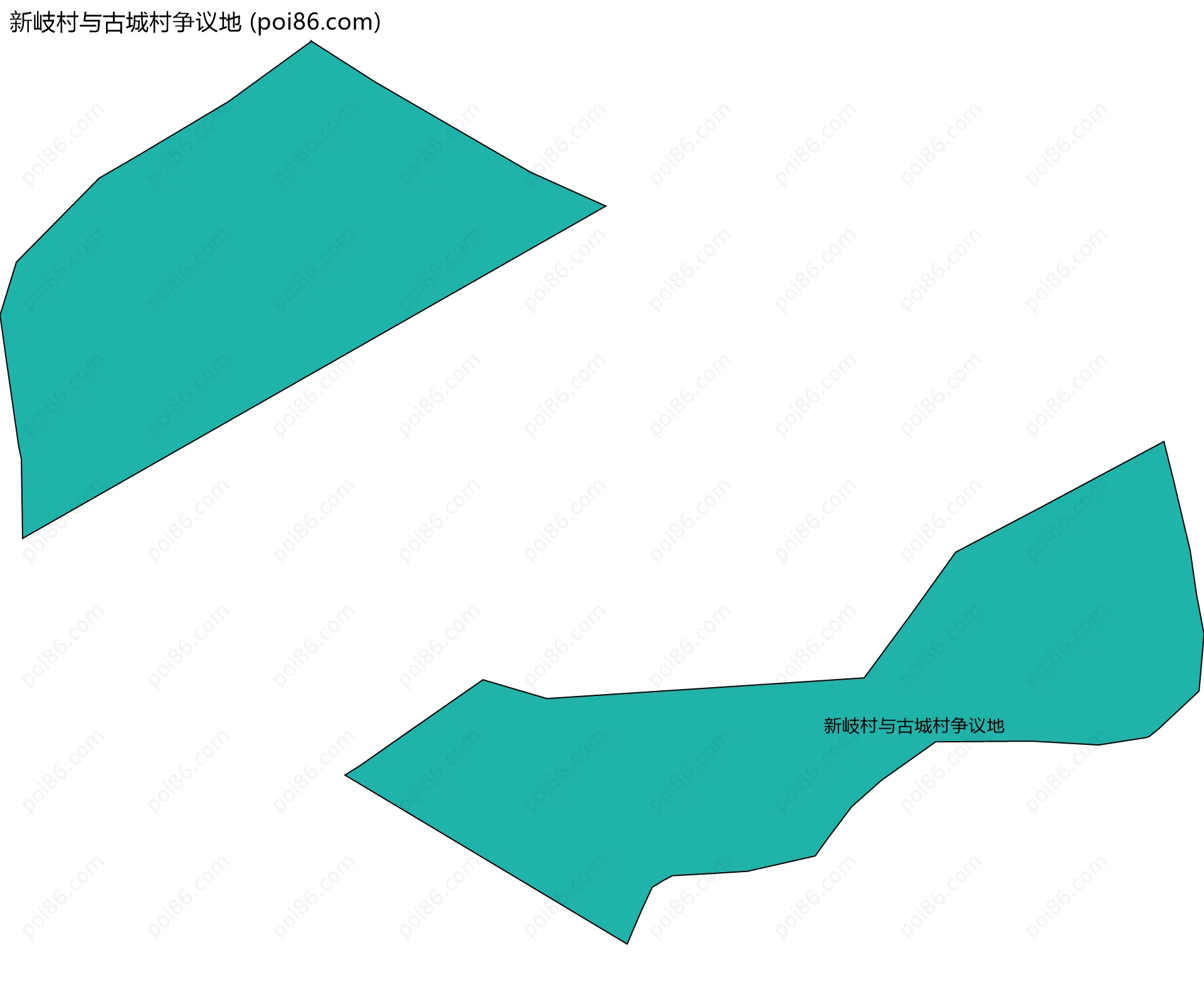 新岐村与古城村争议地边界地图