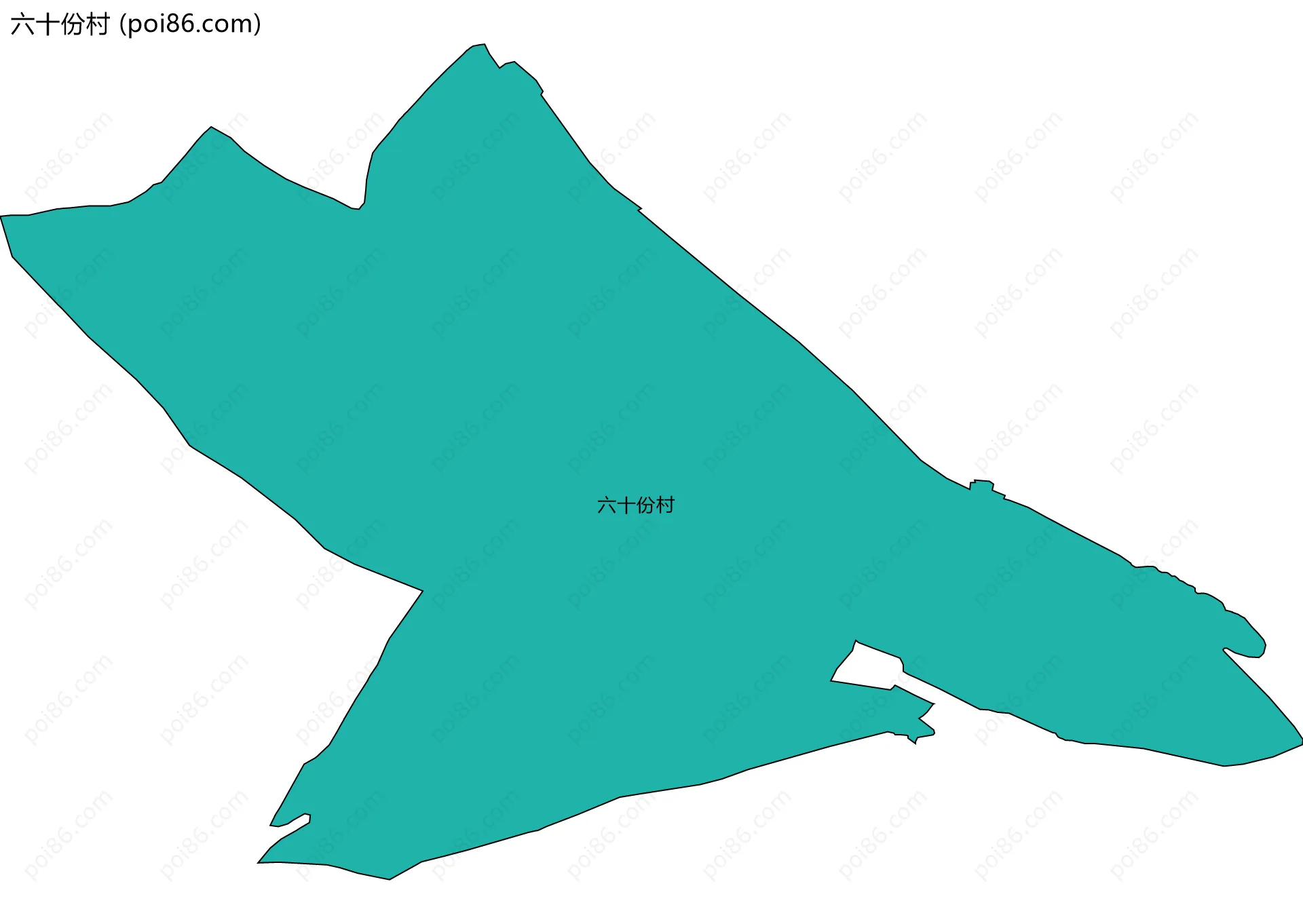 六十份村边界地图