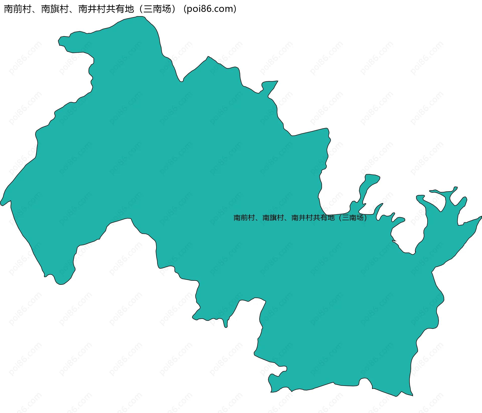 南前村、南旗村、南井村共有地（三南场）边界地图