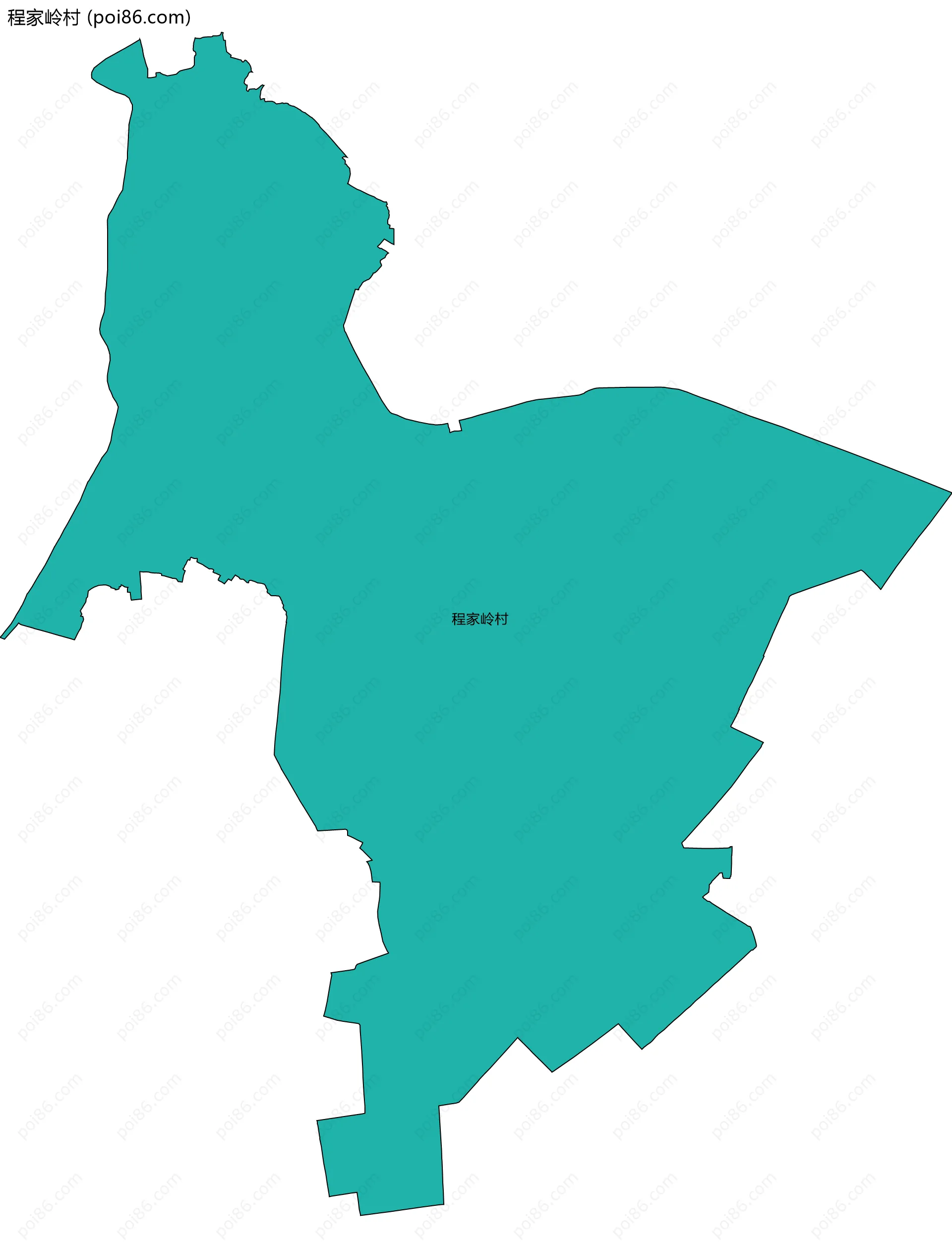 程家岭村边界地图
