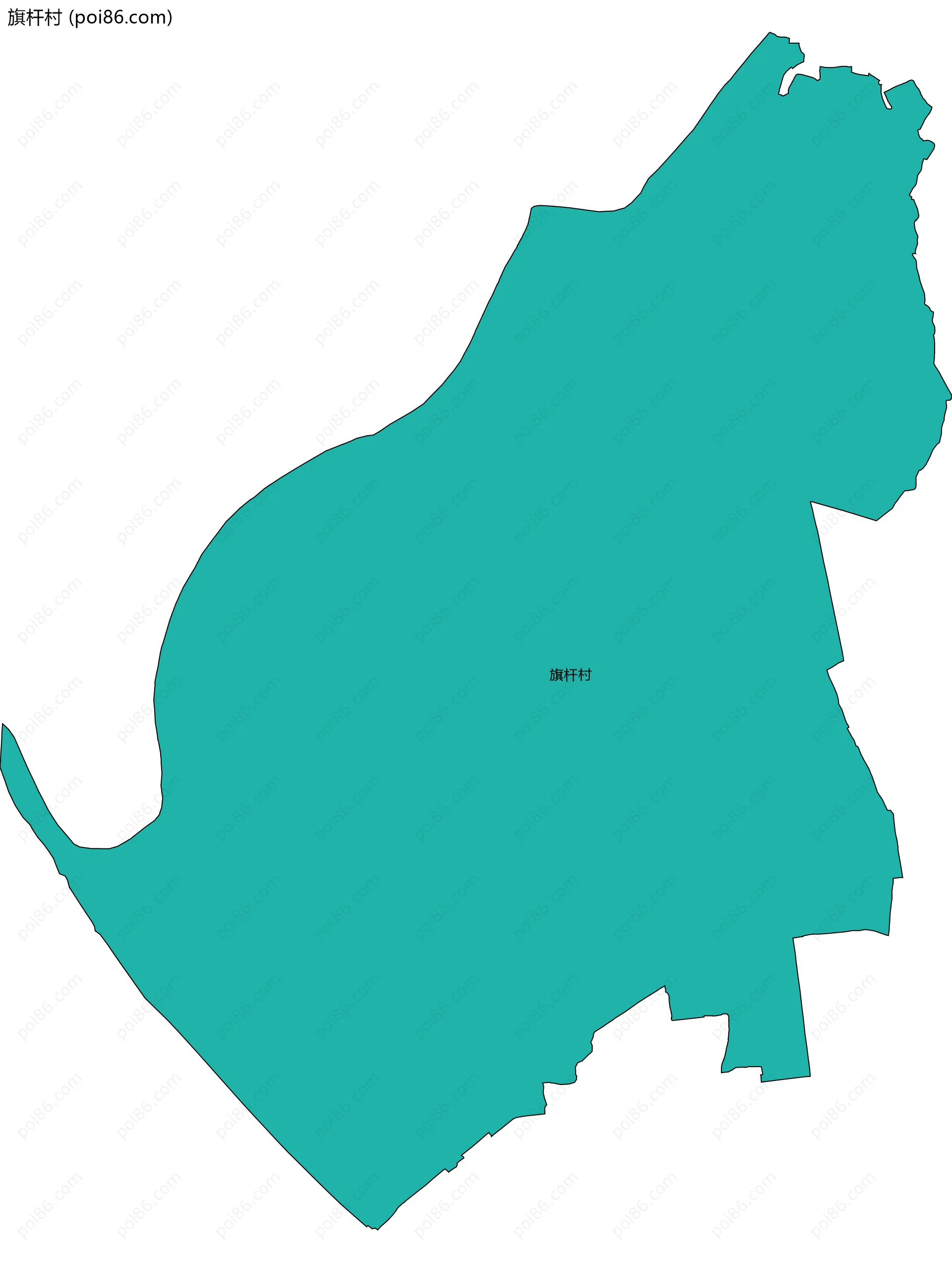 旗杆村边界地图