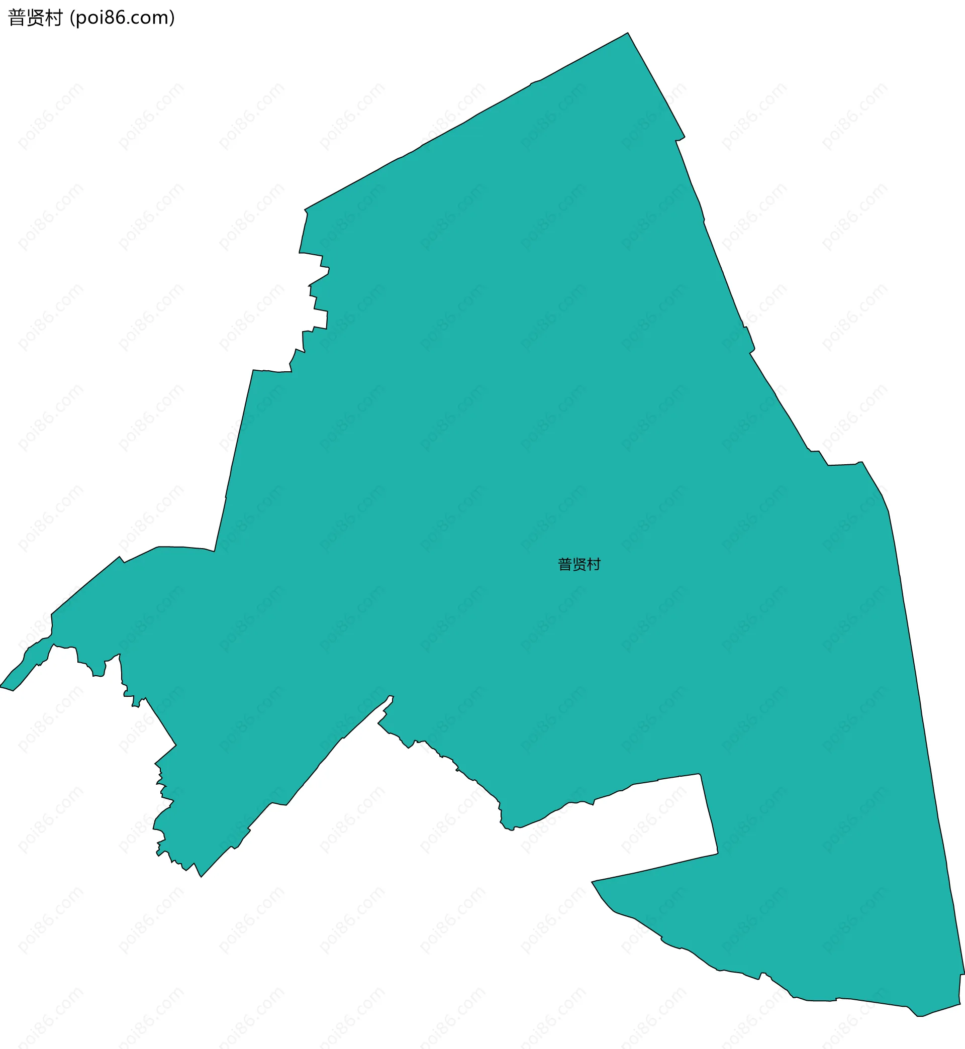 普贤村边界地图