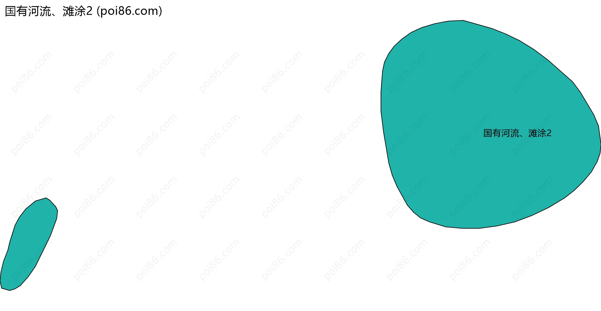 国有河流、滩涂2边界地图(五级行政区划)
