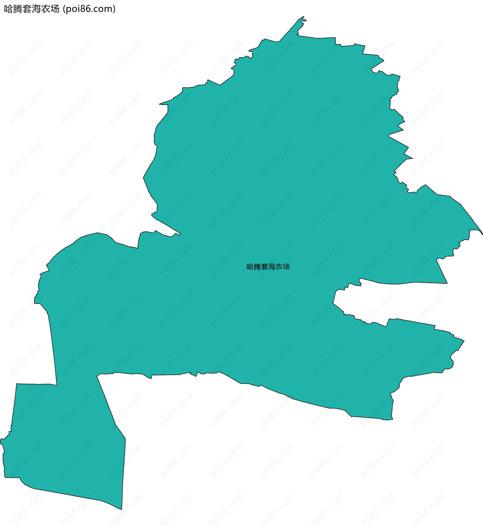 哈腾套海农场边界地图