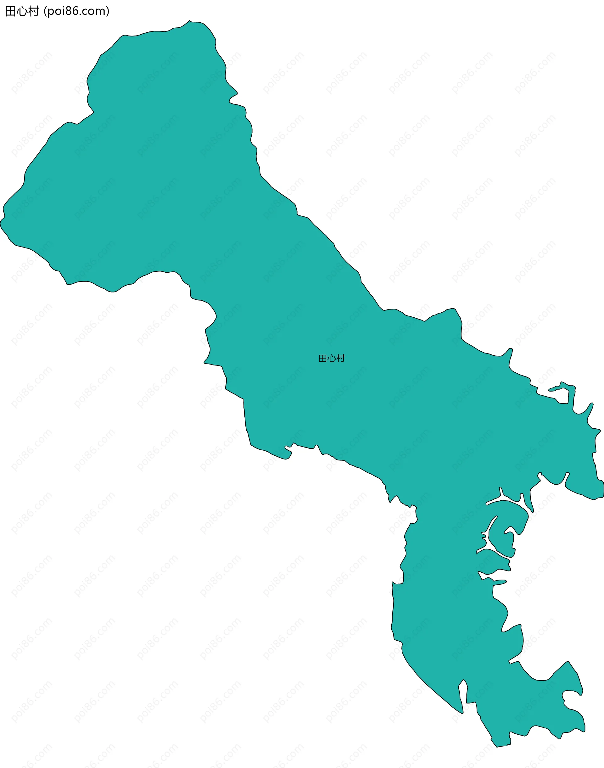 田心村边界地图