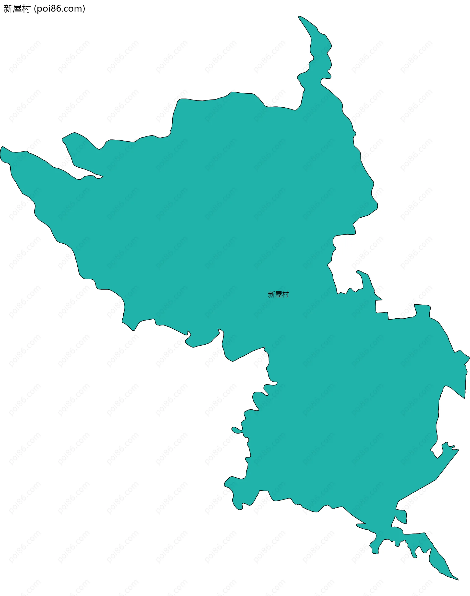 新屋村边界地图