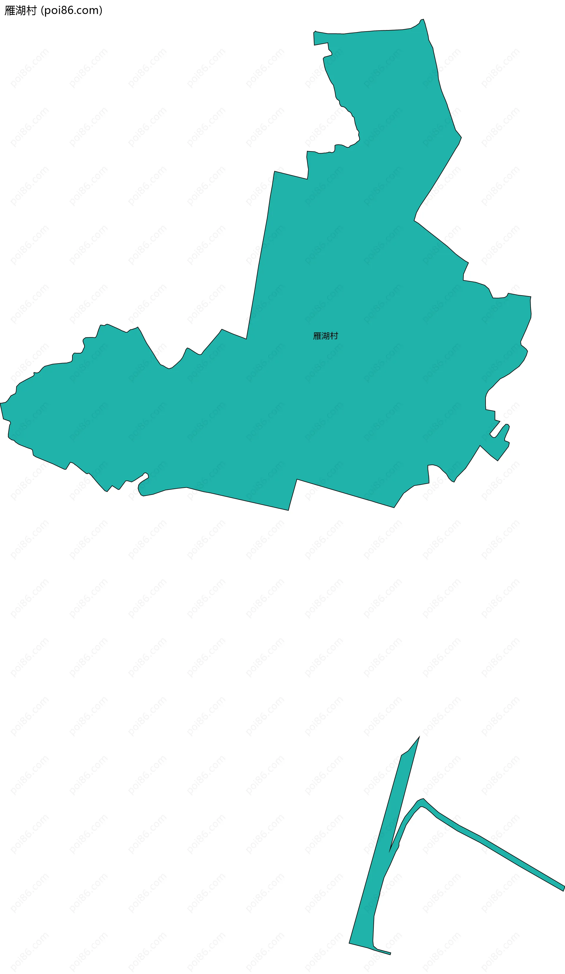 雁湖村边界地图