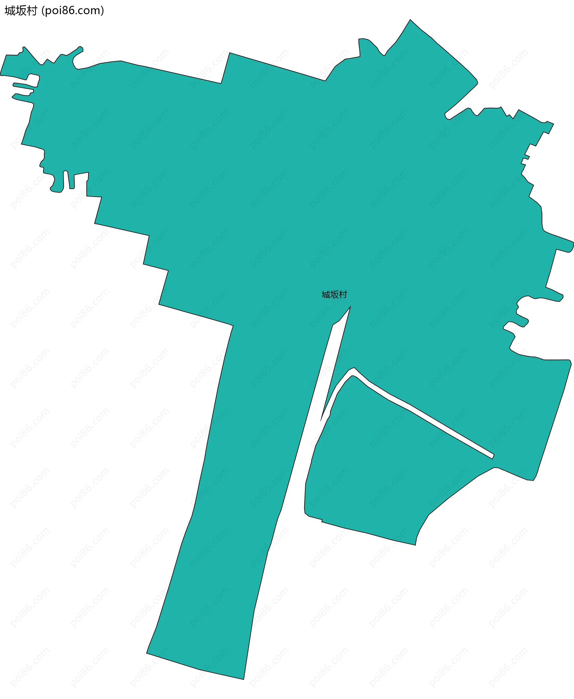 城坂村边界地图