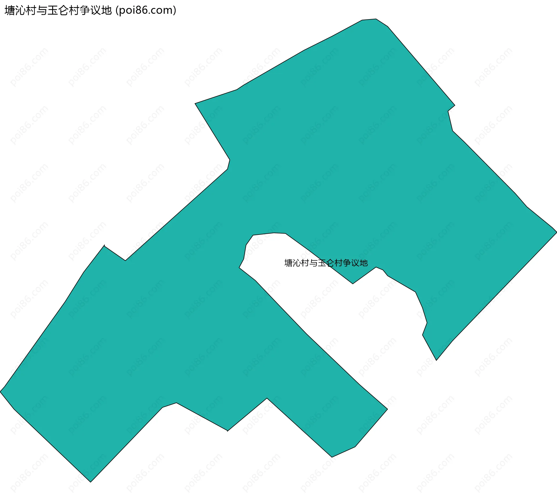 塘沁村与玉仑村争议地边界地图